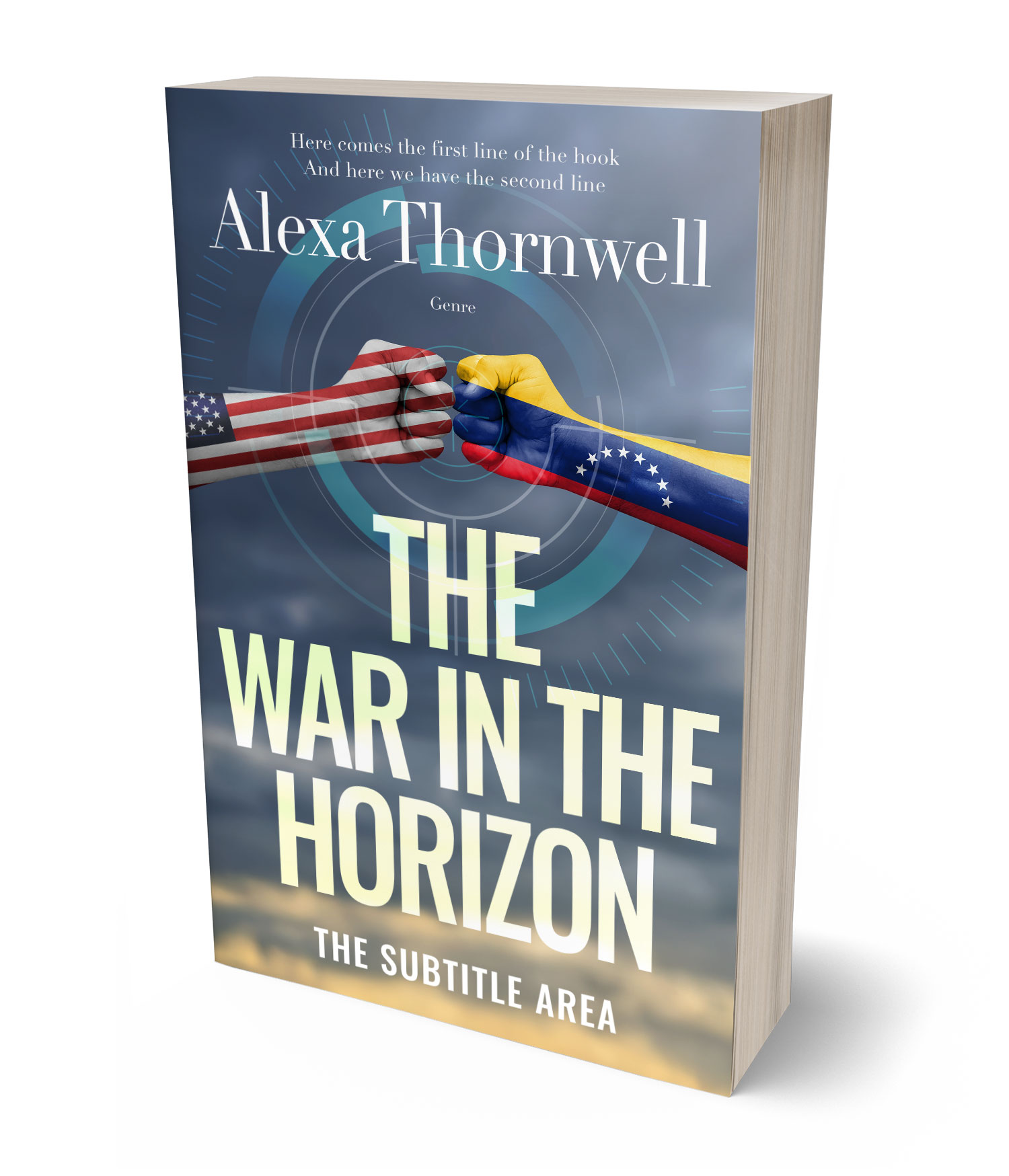 3D view of Premade Politics & Law & Society Book Cover - Shuttle Gray