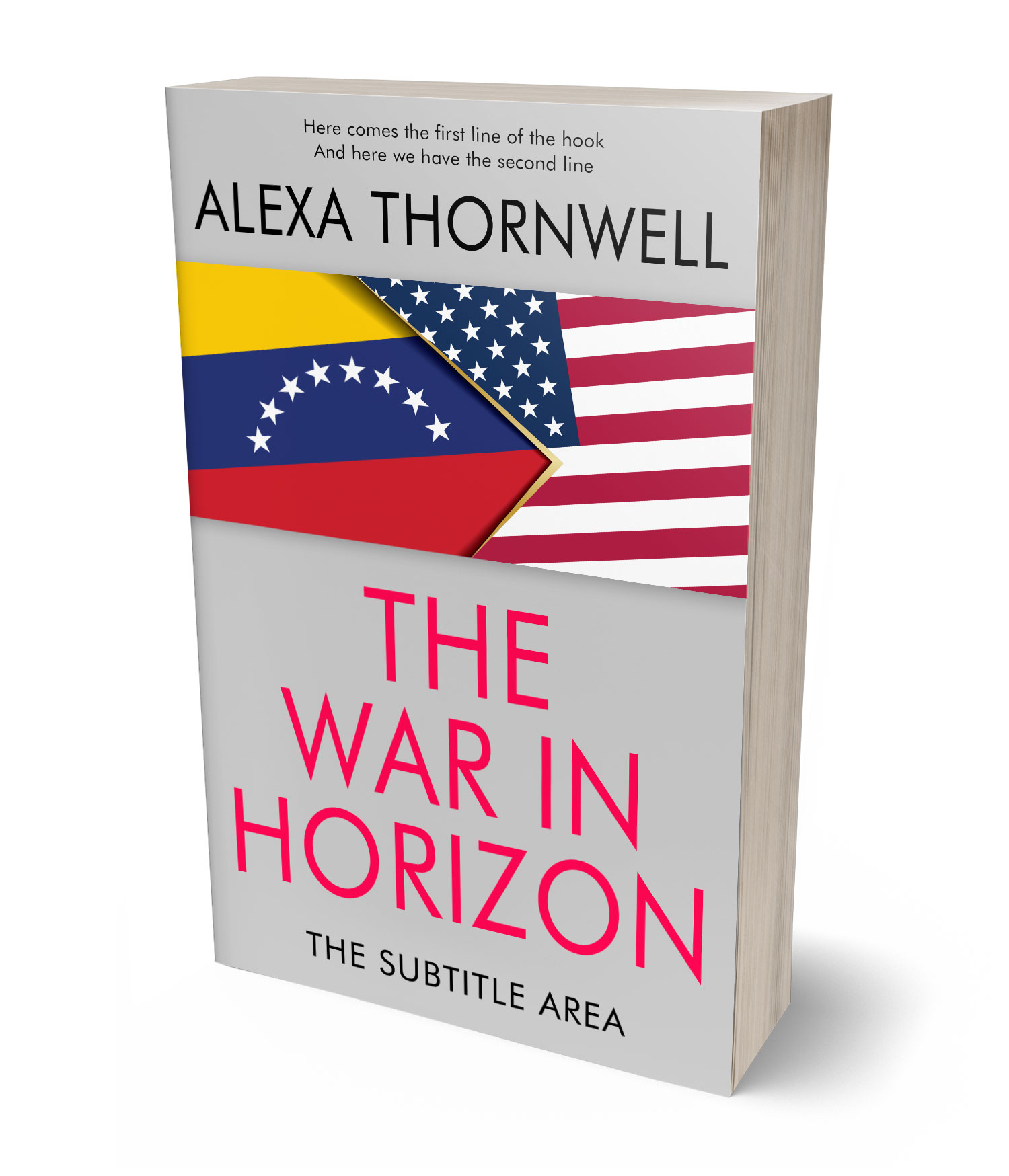 3D view of Premade Politics & Law & Society Book Cover - Silver