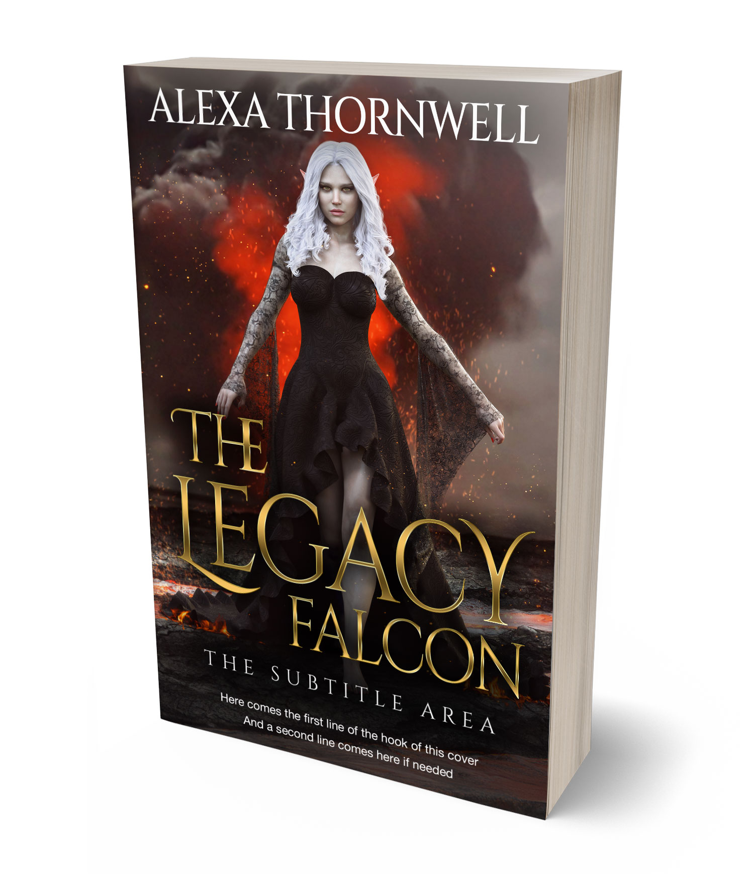 3D view of Custom & Premade Fantasy Book Cover - Cocoa Brown #35929 | BookCoverZone*