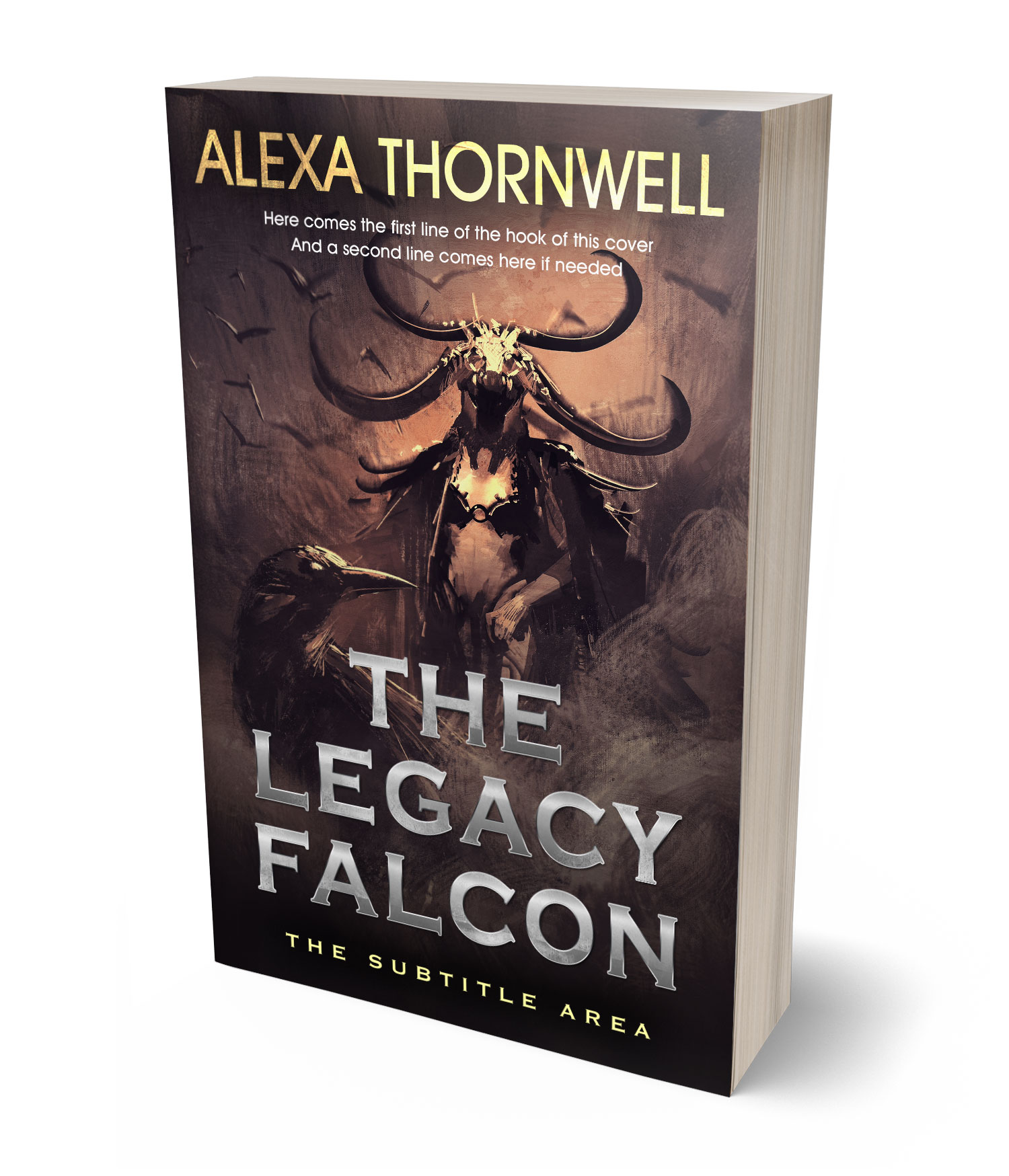 3D view of Premade Fantasy Book Cover - Thunder