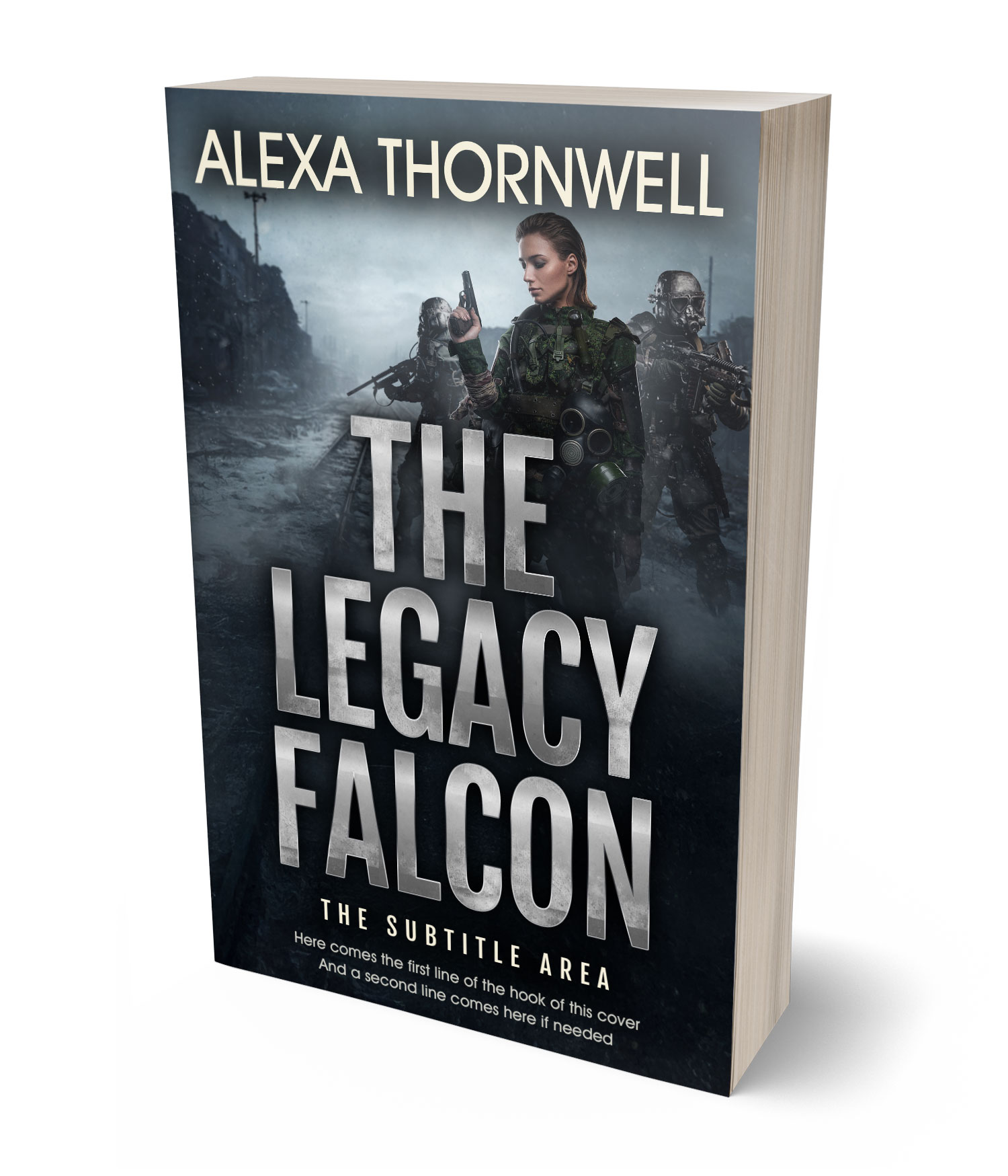 3D view of Custom & Premade Apocalyptica Book Cover - Shark #35956 | BookCoverZone*