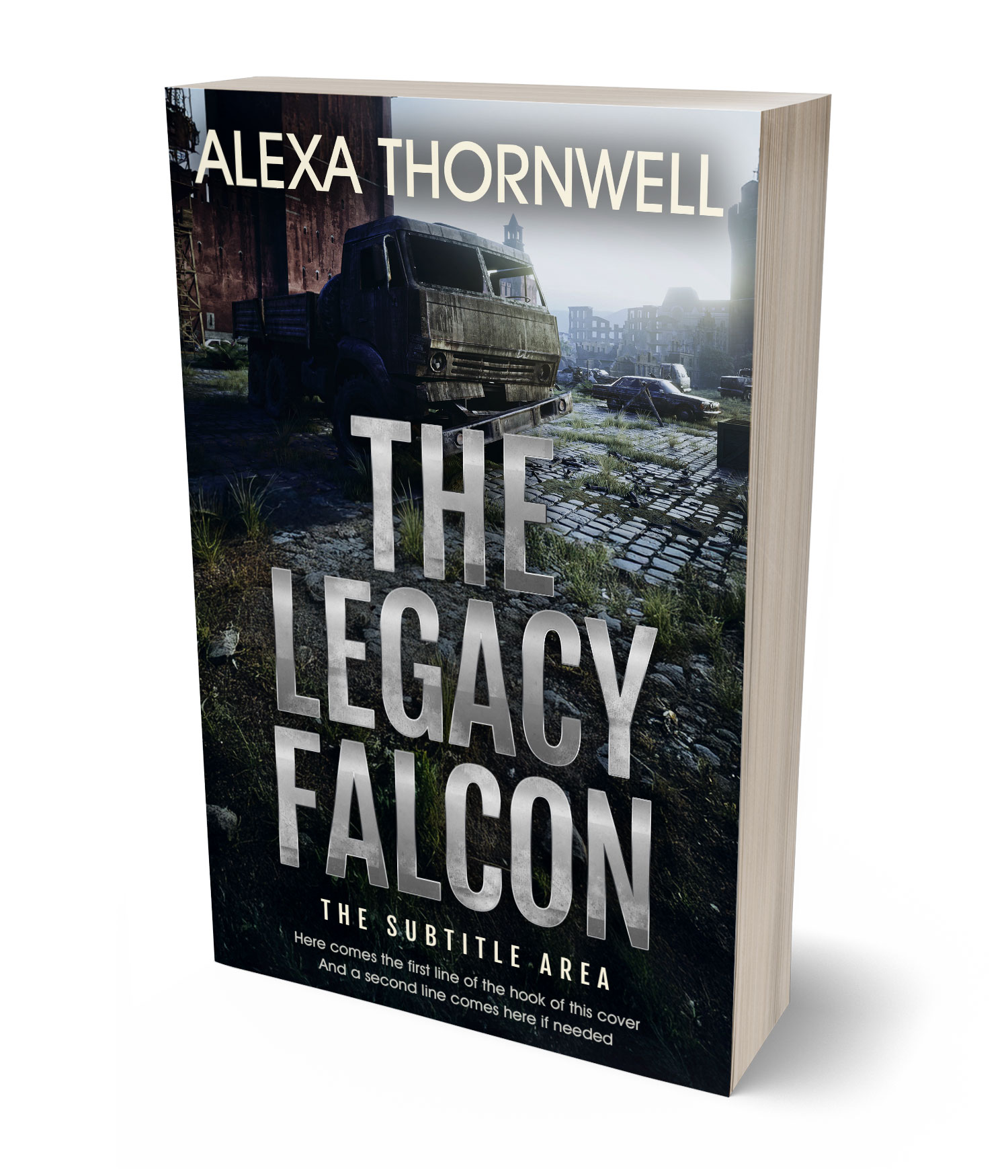 3D view of Custom & Premade Apocalyptica Book Cover - Silver Sand #35960 | BookCoverZone*