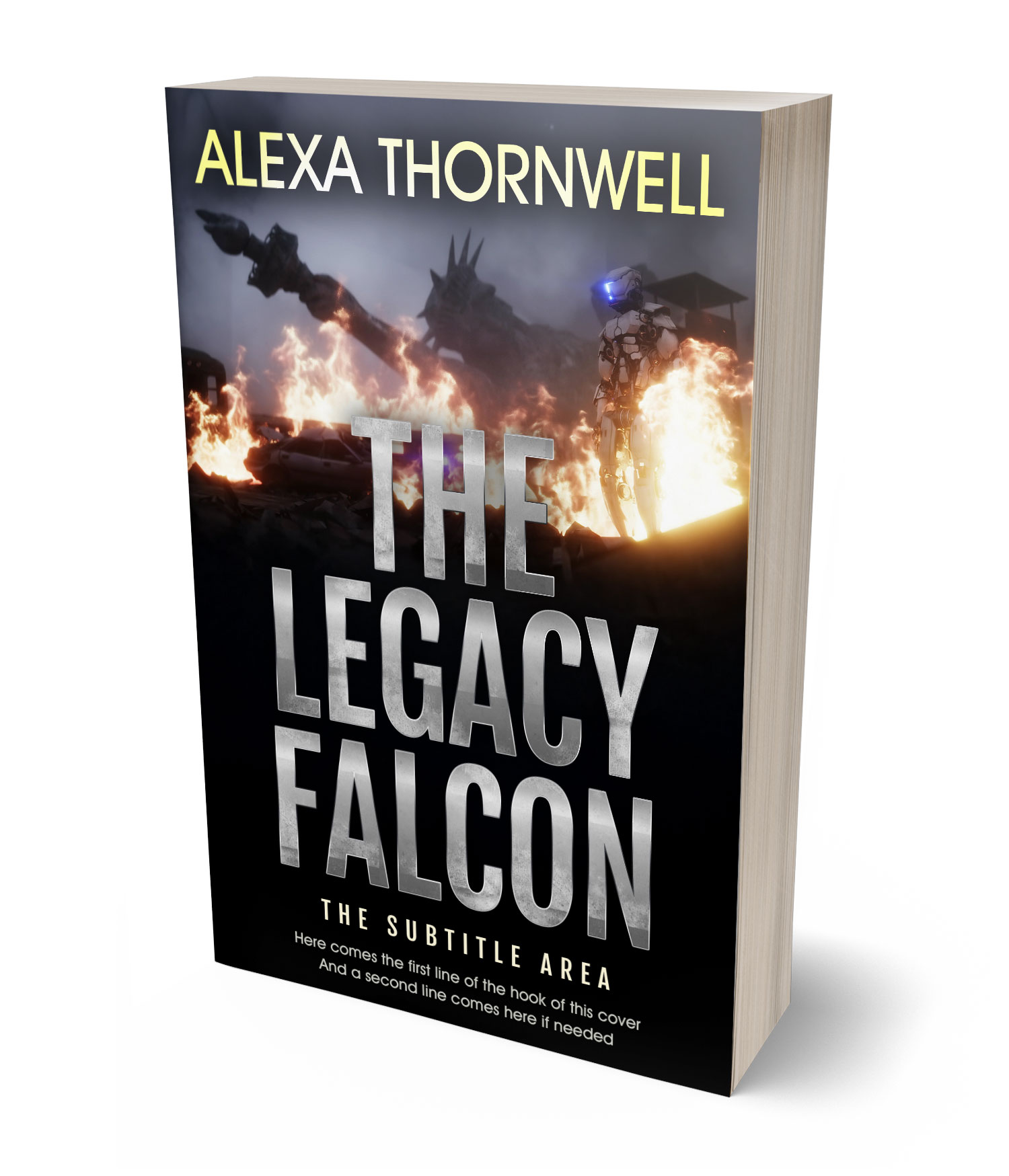 3D view of Custom & Premade Science Fiction Book Cover - Soft Amber #35963 | BookCoverZone*