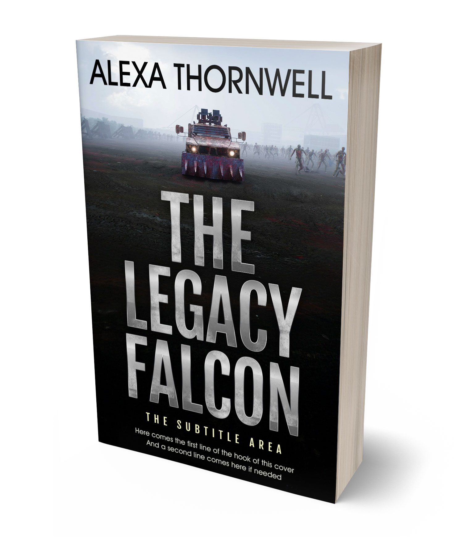 3D view of Custom & Premade Apocalyptica Book Cover - Cod Gray #35965 | BookCoverZone*