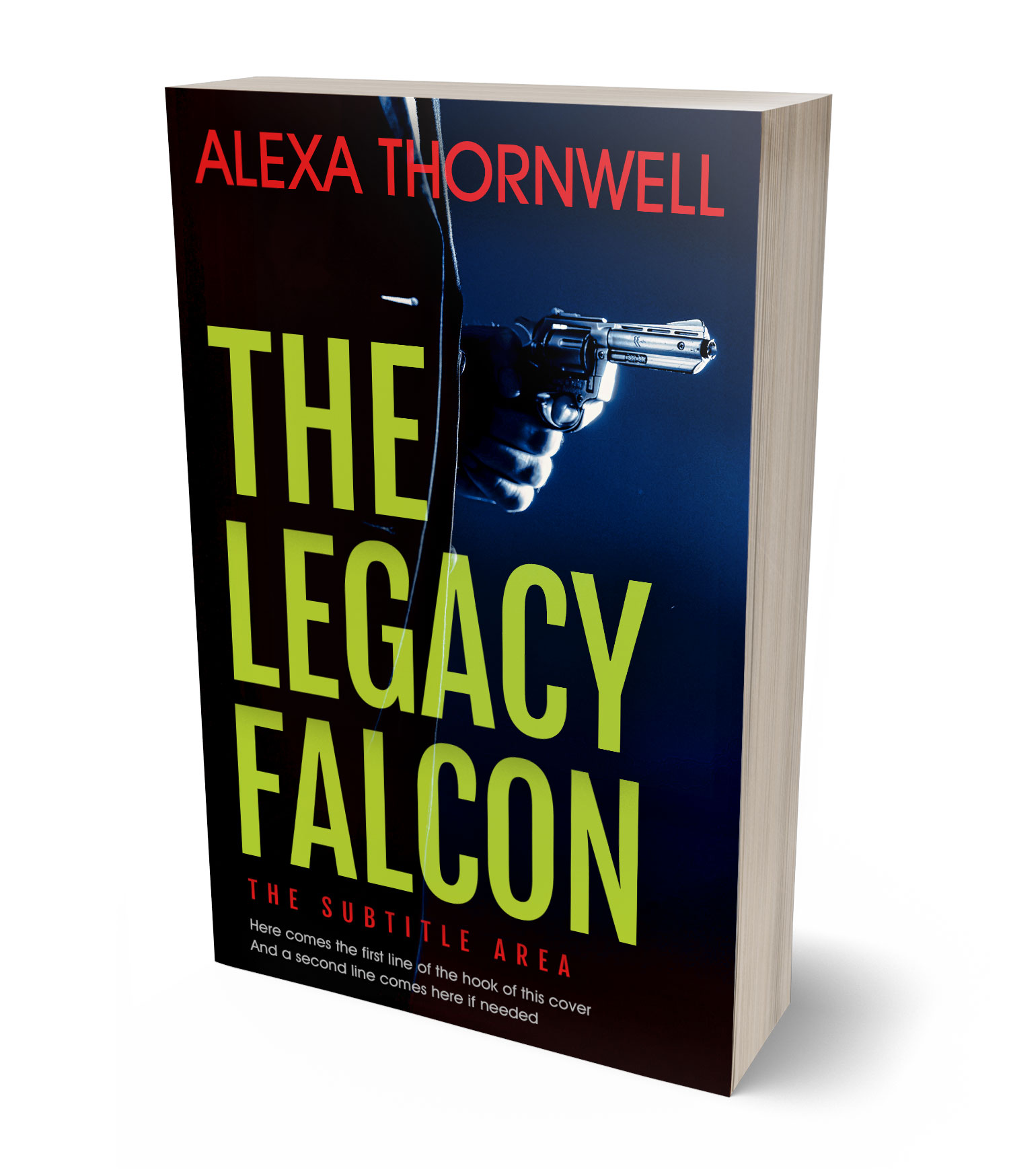 3D view of Premade Mystery & Thriller & Suspense Book Cover - Ebony