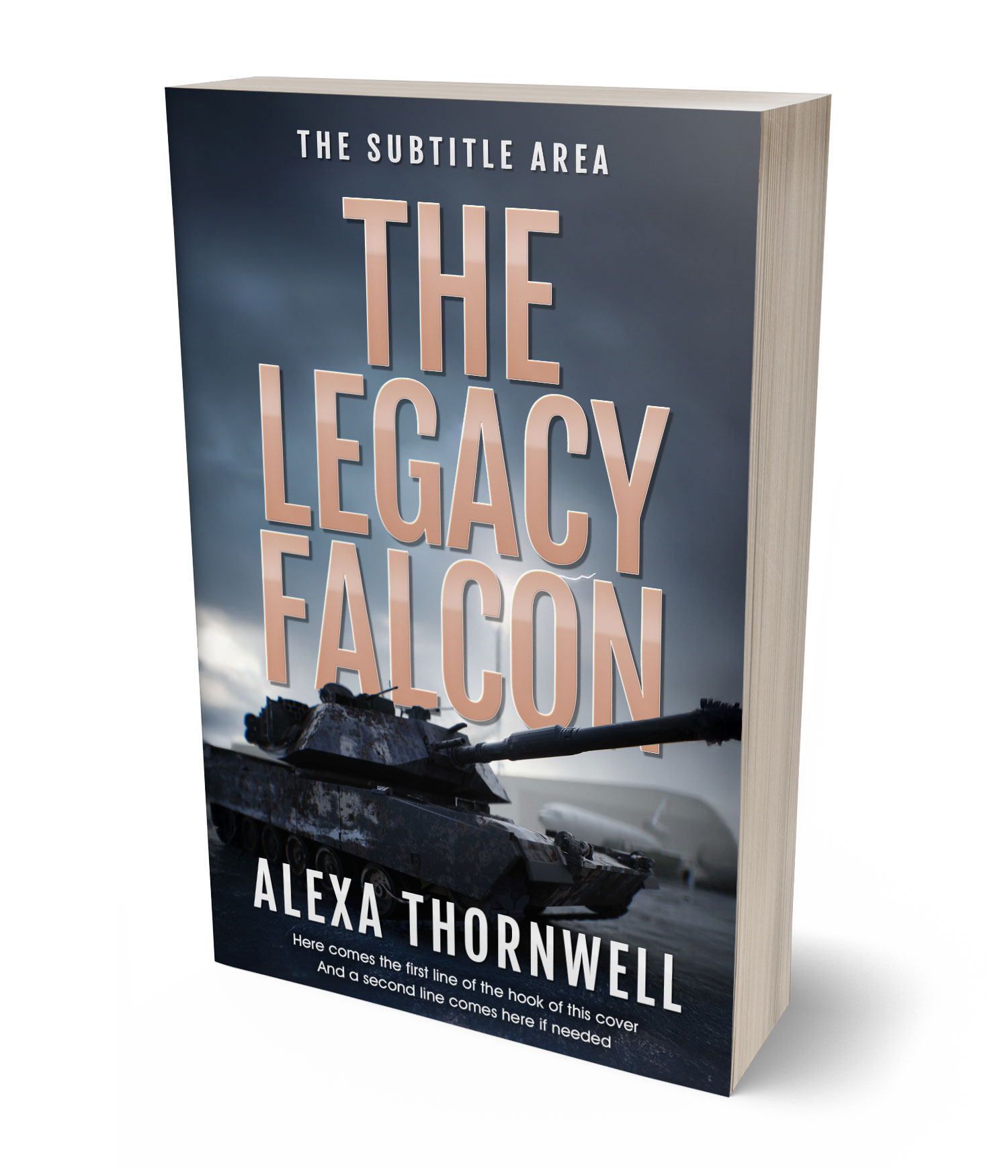 3D view of Custom & Premade Action & Adventure Book Cover - Ebony Clay #35982 | BookCoverZone*