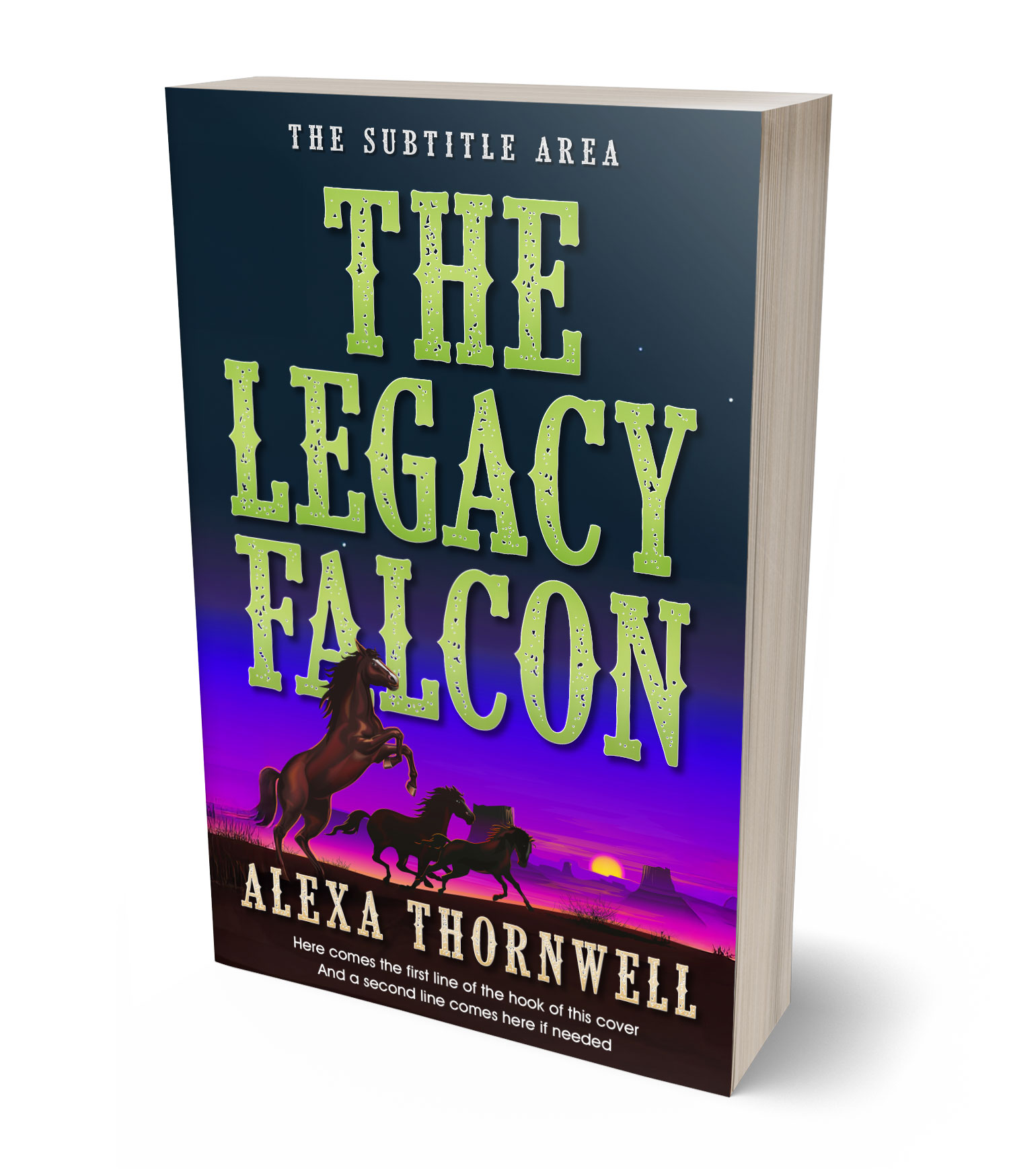 3D view of Custom & Premade Western Book Cover - Mongoose #36002 | BookCoverZone*