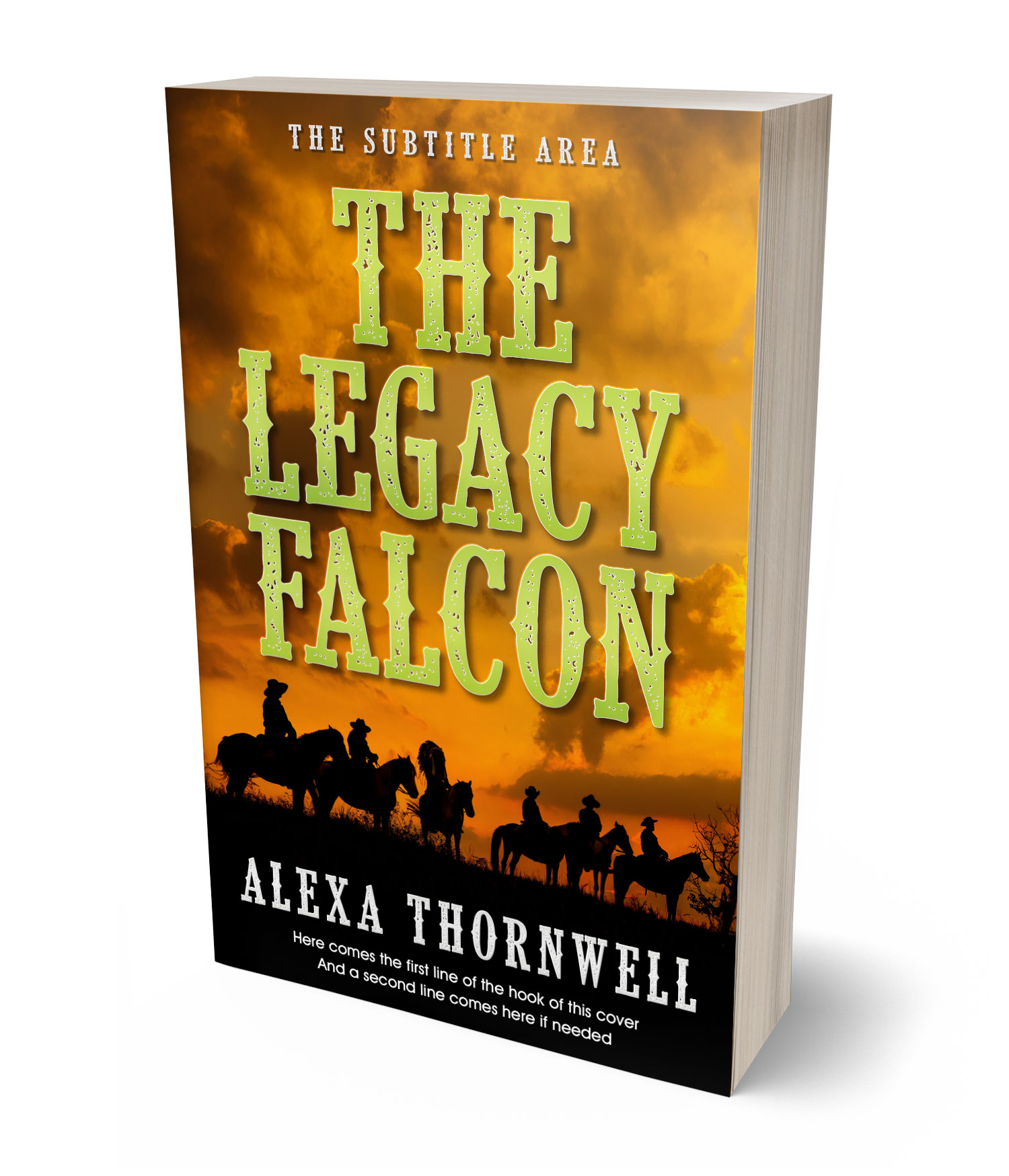 3D view of Custom & Premade Western Book Cover - Mai Tai #36004 | BookCoverZone*