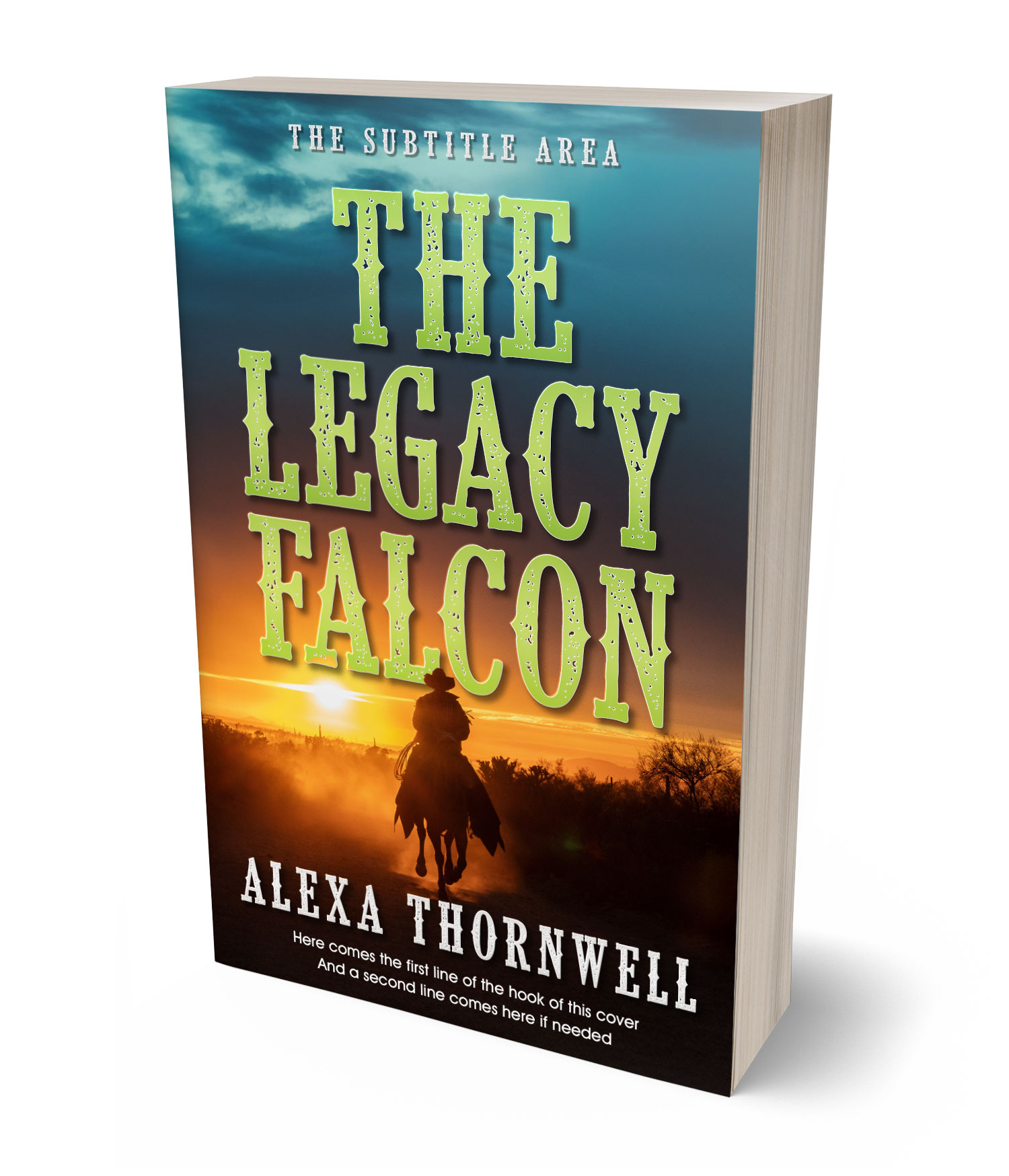 3D view of Custom & Premade Western Book Cover - Tacha #36006 | BookCoverZone*