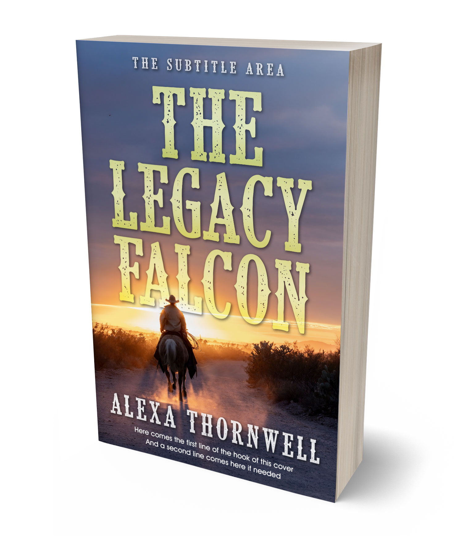 3D view of Custom & Premade Western Book Cover - Scarpa Flow #36008 | BookCoverZone*