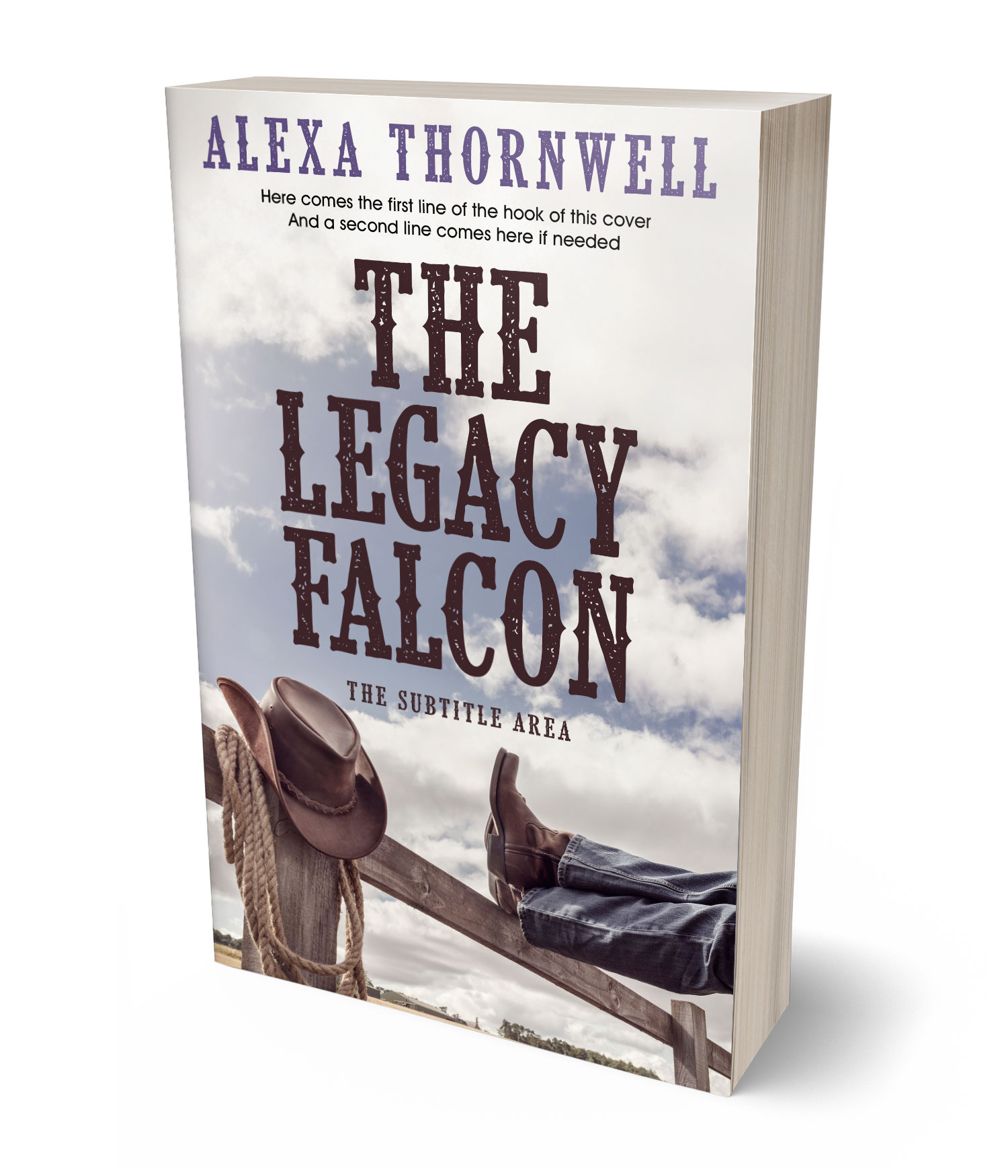 3D view of Custom & Premade Western Book Cover - Alto #36011 | BookCoverZone*