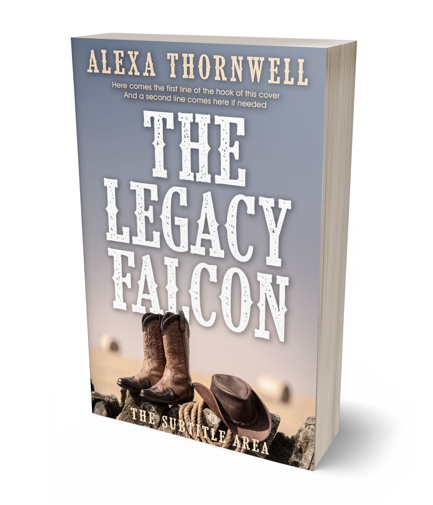 3D view of Custom & Premade Western Book Cover - Manatee #36012 | BookCoverZone*