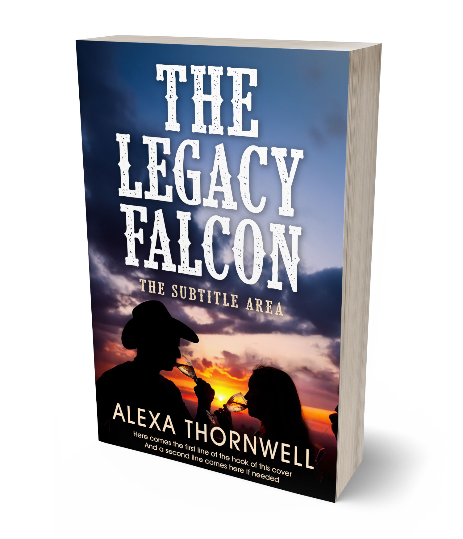 3D view of Custom & Premade Western Book Cover - Eunry #36013 | BookCoverZone*