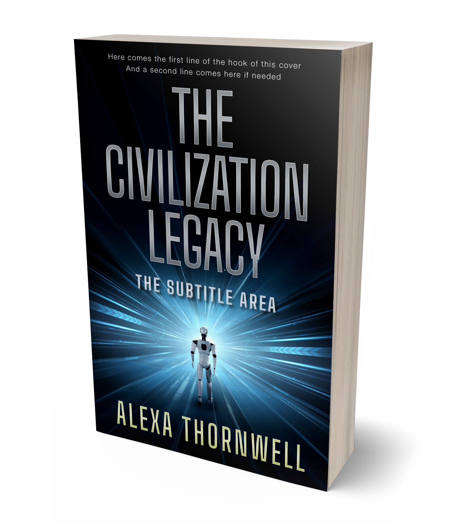 3D view of Custom & Premade Science Fiction Book Cover - Tower Gray #36022 | BookCoverZone*