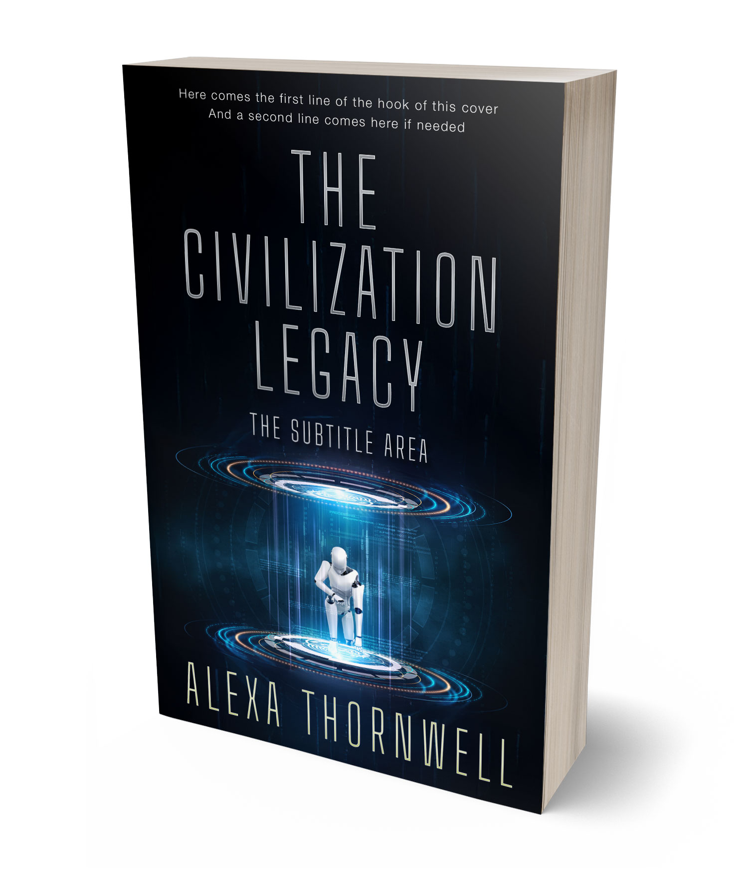 3D view of Custom & Premade Science Fiction Book Cover - Ebony #36023 | BookCoverZone*