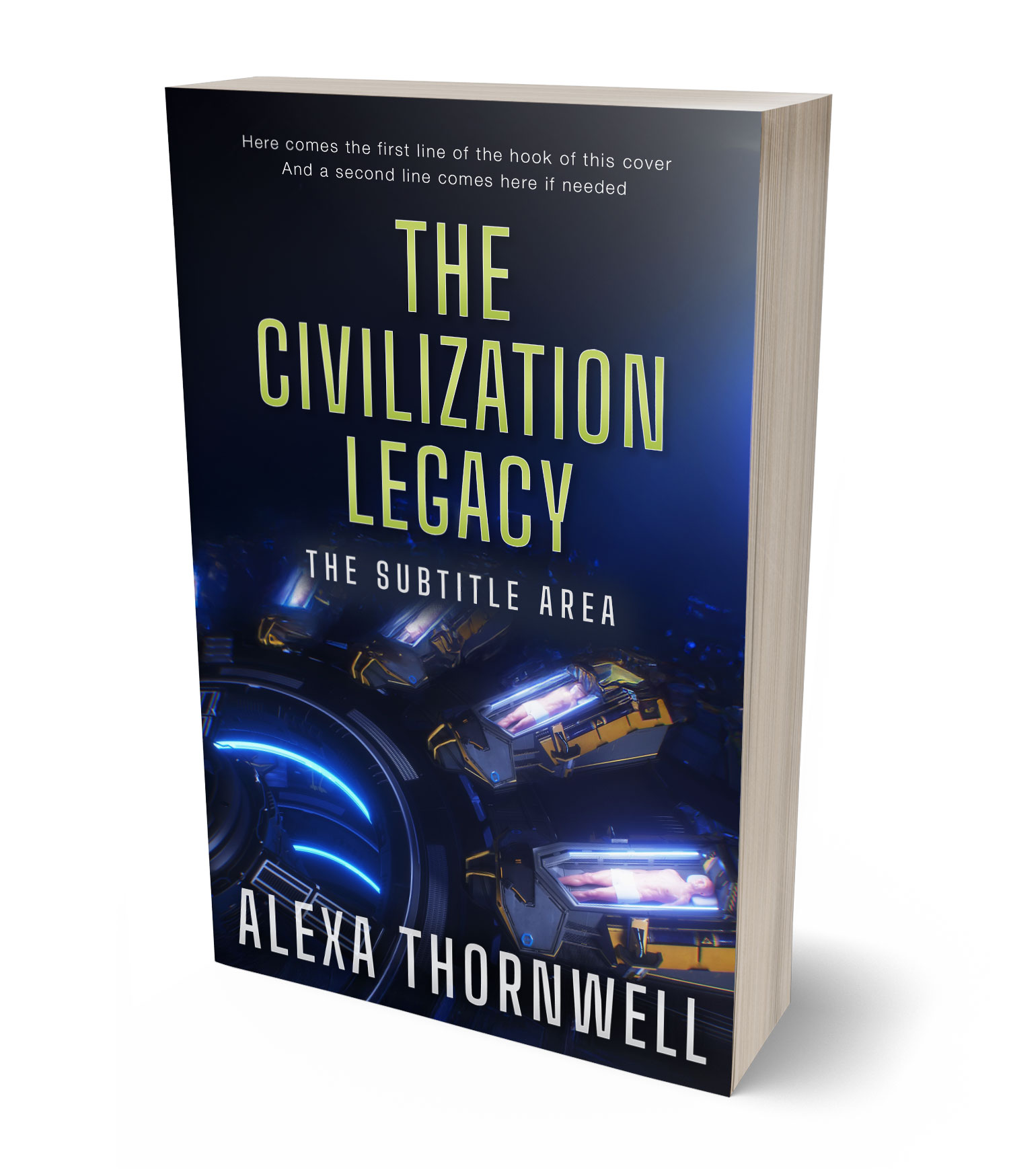 3D view of Custom & Premade Science Fiction Book Cover - Ebony #36029 | BookCoverZone*