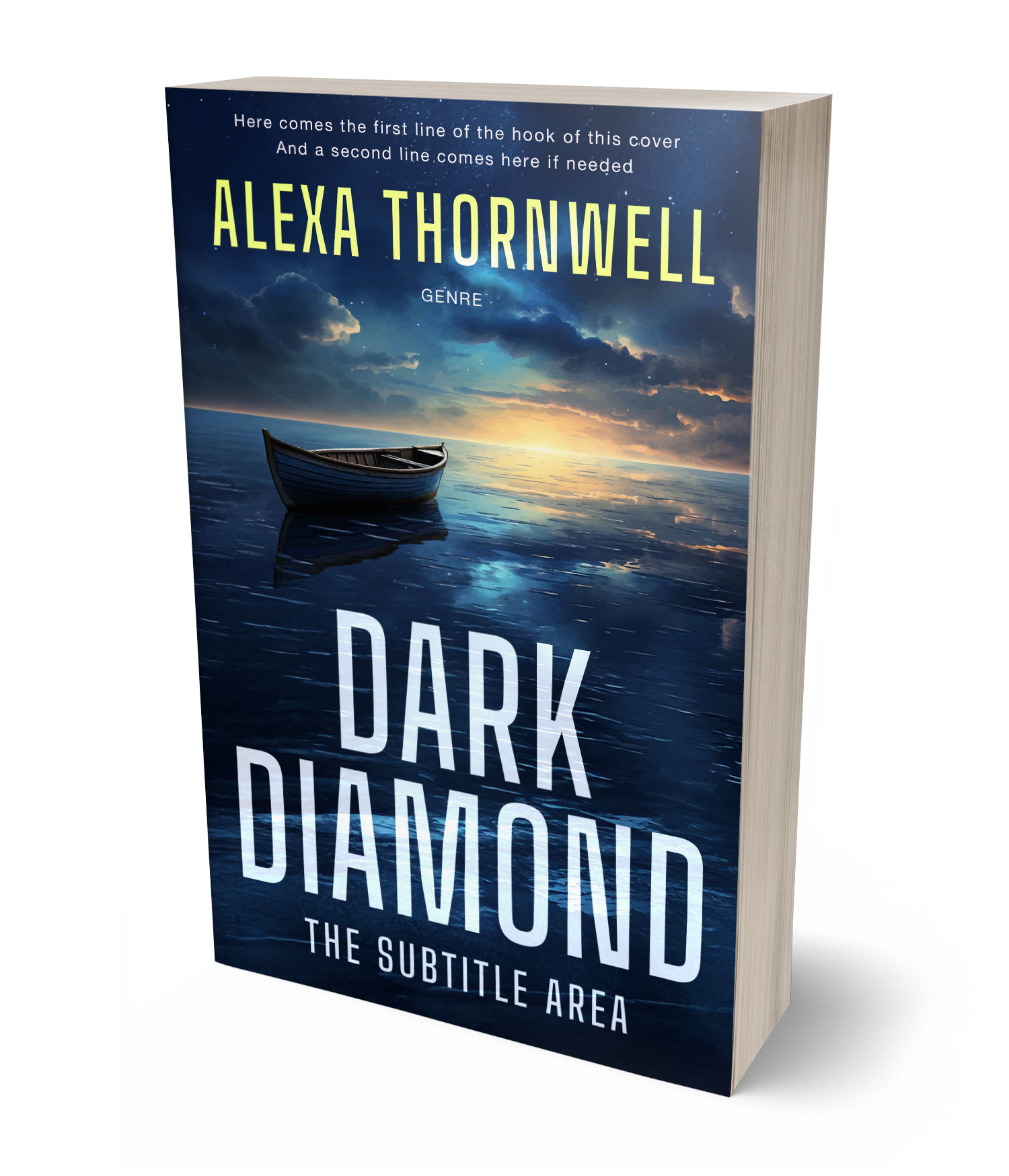 3D view of Custom & Premade Mystery & Thriller & Suspense Book Cover - Big Stone #36042 | BookCoverZone*