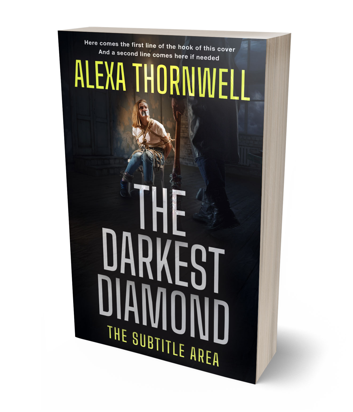 3D view of Custom & Premade Mystery & Thriller & Suspense Book Cover - Thistle Green #36057 | BookCoverZone*