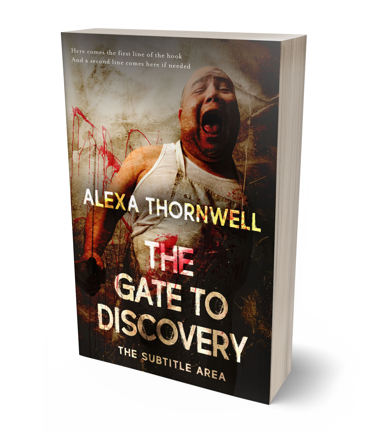 3D view of Custom & Premade Horror Book Cover - Tan #36067 | BookCoverZone*