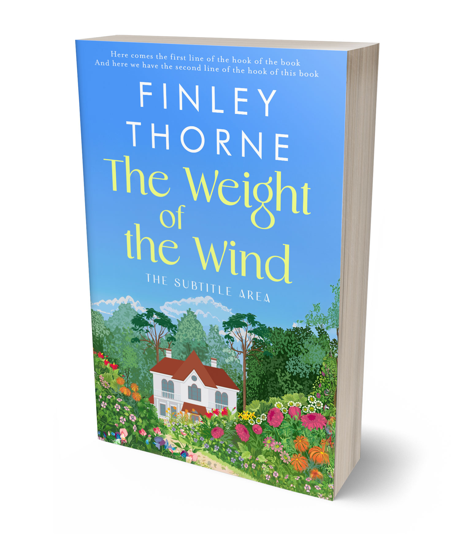 3D view of Custom & Premade Literary Fiction Book Cover - Cornflower Blue #36076 | BookCoverZone*