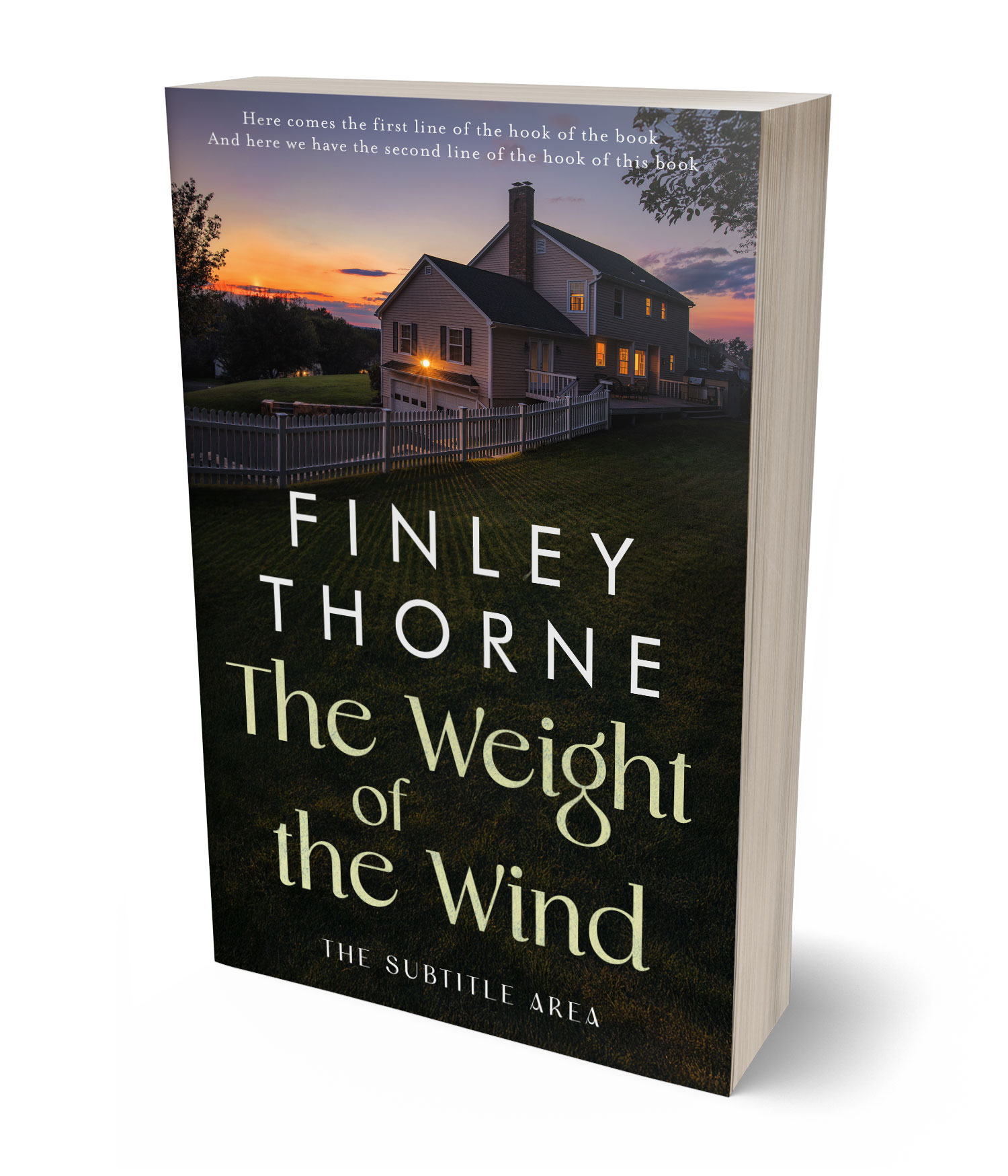 3D view of Custom & Premade Mystery & Thriller & Suspense Book Cover - Log Cabin #36077 | BookCoverZone*