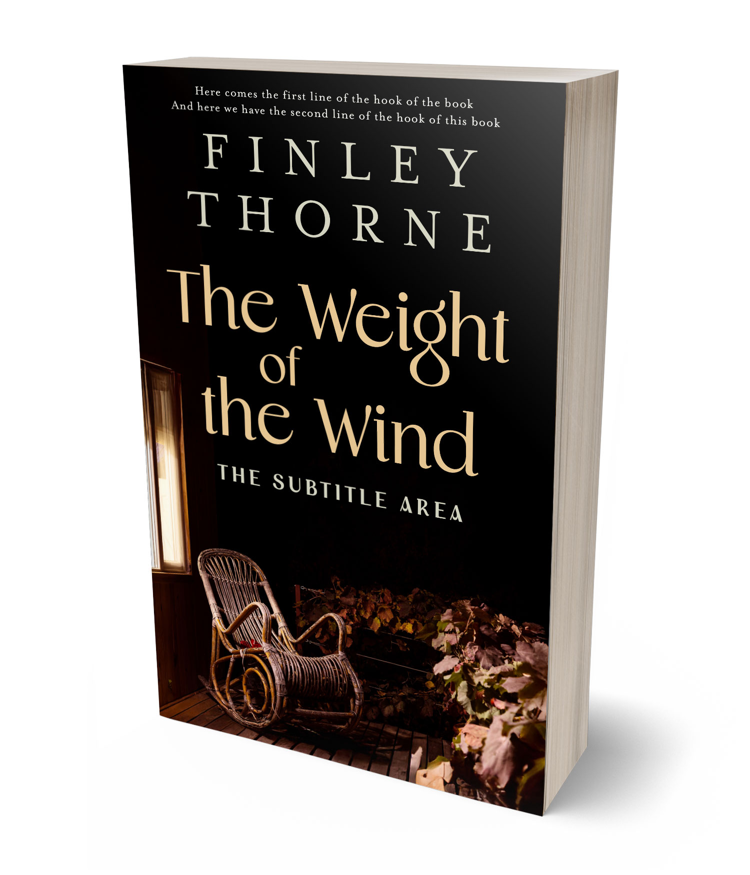 3D view of Custom & Premade Literary Fiction Book Cover - Tan #36084 | BookCoverZone*