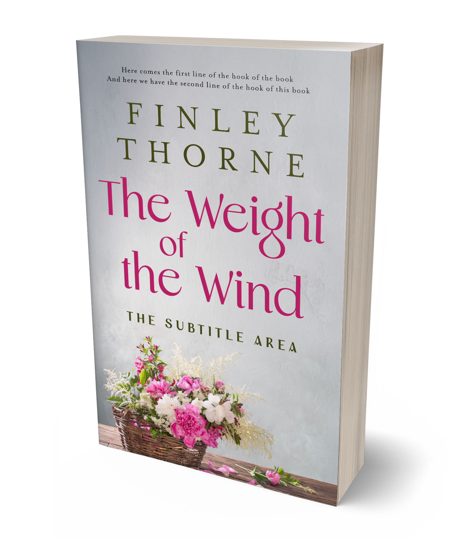 3D view of Custom & Premade Romance Book Cover - Pale Slate #36087 | BookCoverZone*