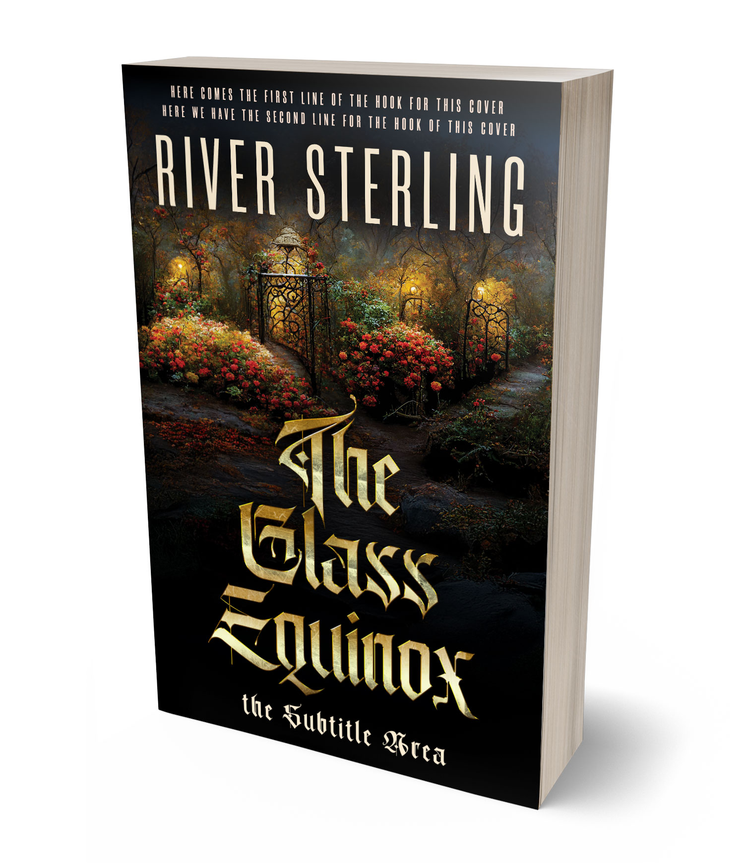 3D view of Custom & Premade Fantasy Book Cover - Tan #36109 | BookCoverZone*