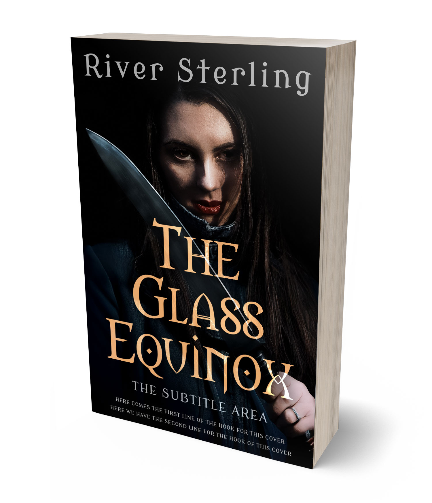 3D view of Custom & Premade Mystery & Thriller & Suspense Book Cover - Tan #36138 | BookCoverZone*