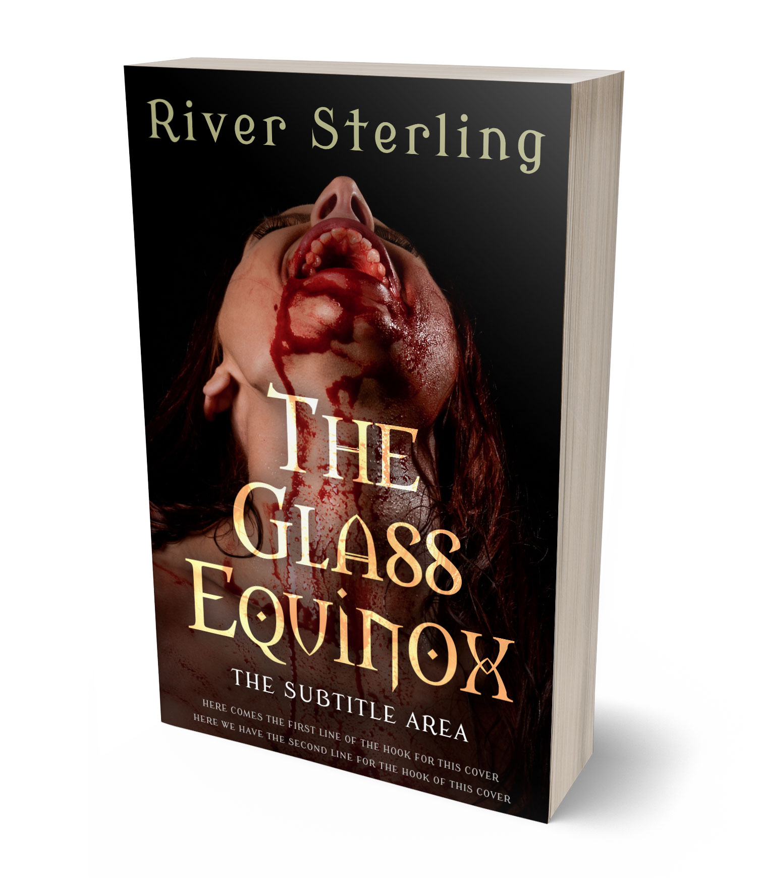 3D view of Custom & Premade Horror Book Cover - Antique Brass #36141 | BookCoverZone*