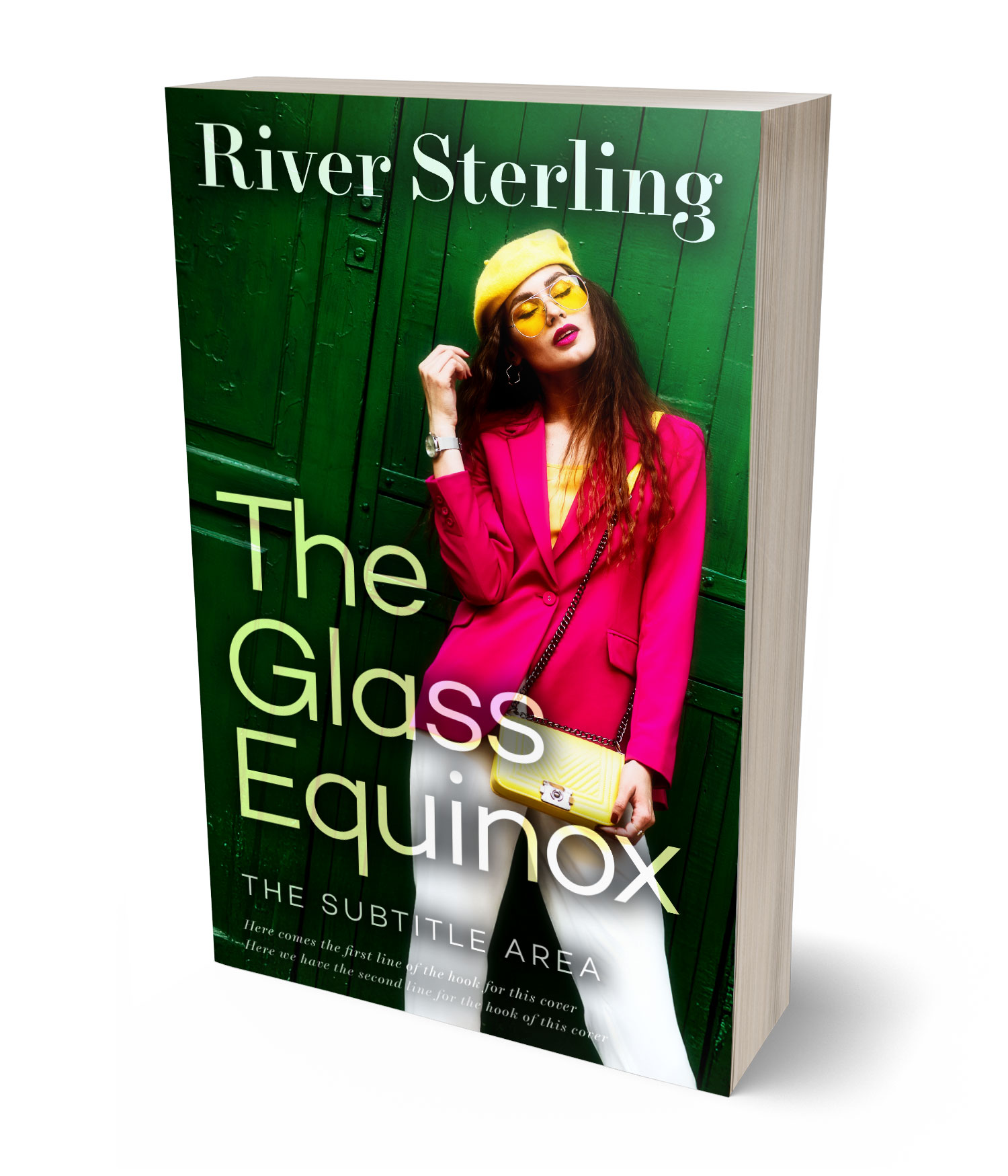 3D view of Custom & Premade Chick Lit Book Cover - Palm Green #36157 | BookCoverZone*