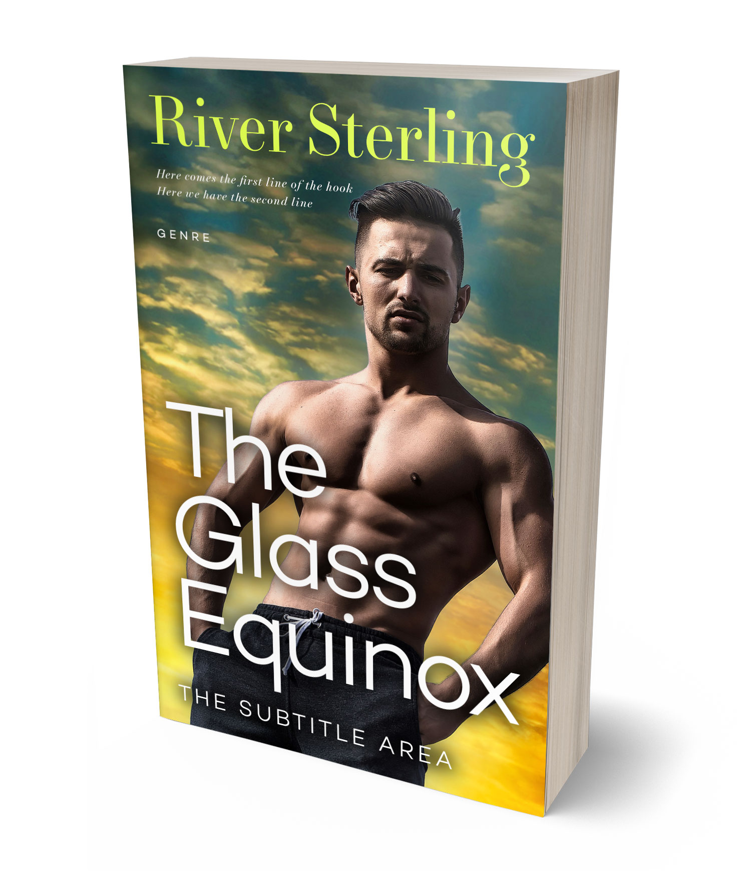 3D view of Custom & Premade Romance Book Cover - Lunar Green #36164 | BookCoverZone*