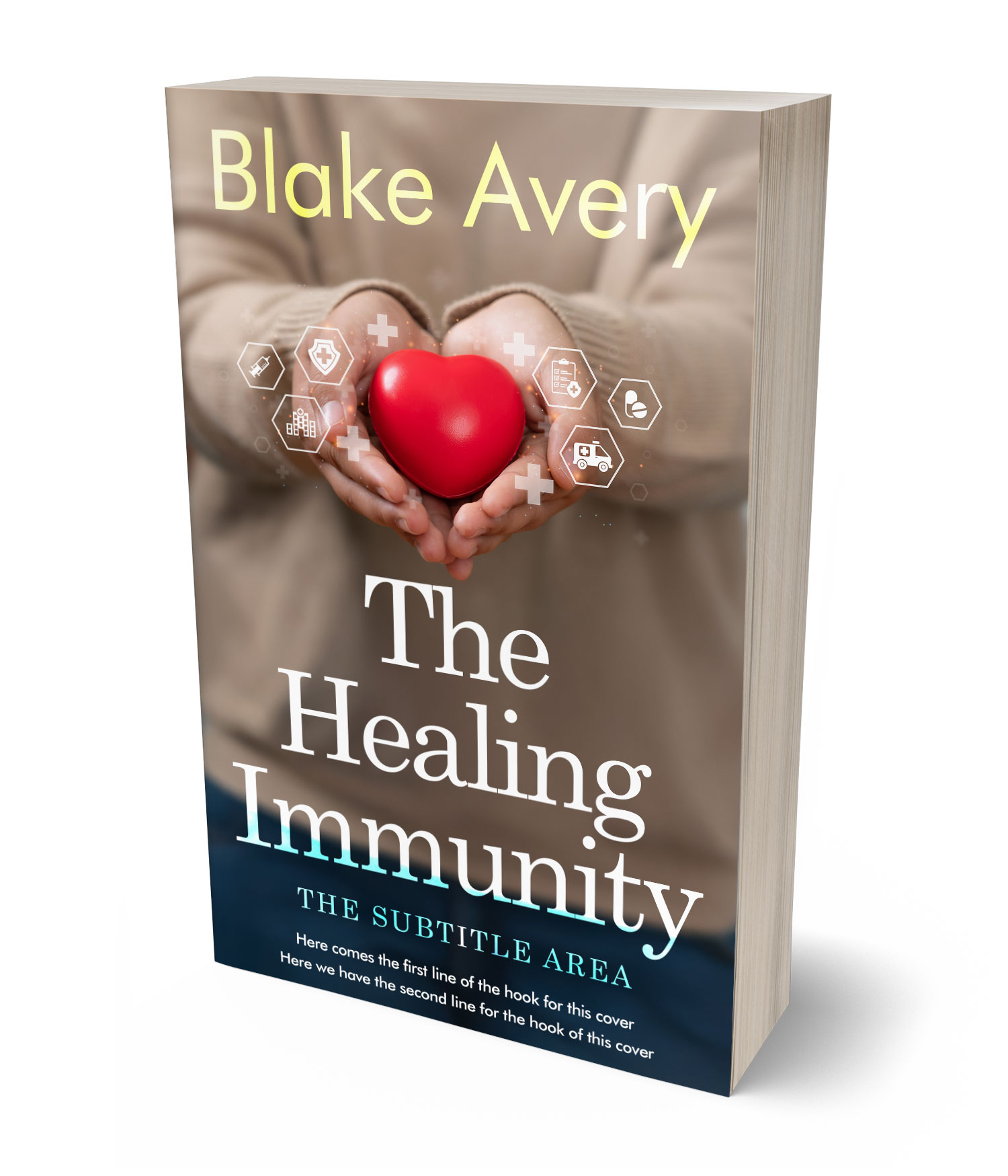 3D view of Premade Medical Book Cover - Sand Dune #36168 | BookCoverZone*