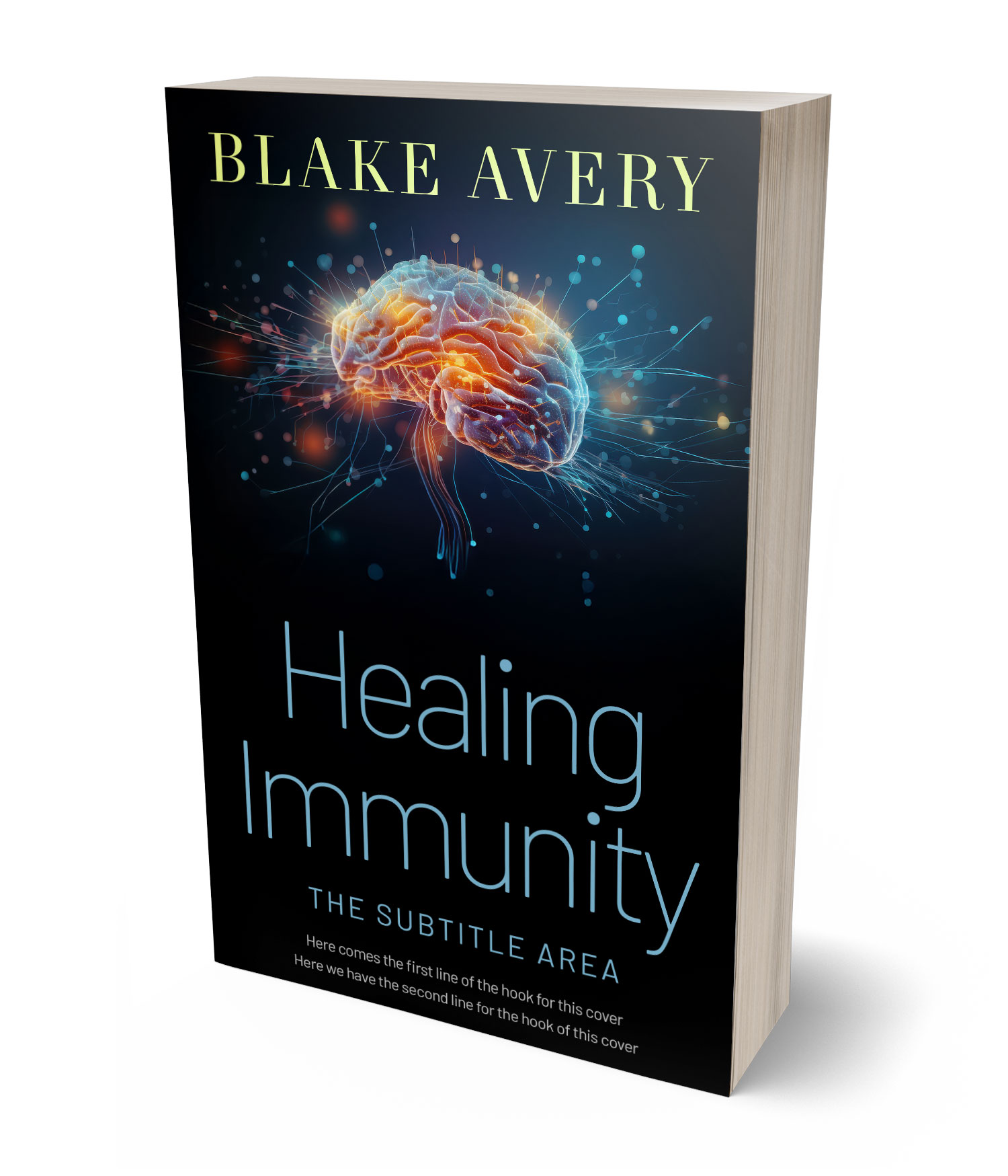 3D view of Premade Medical Book Cover - Ebony #36172 | BookCoverZone*