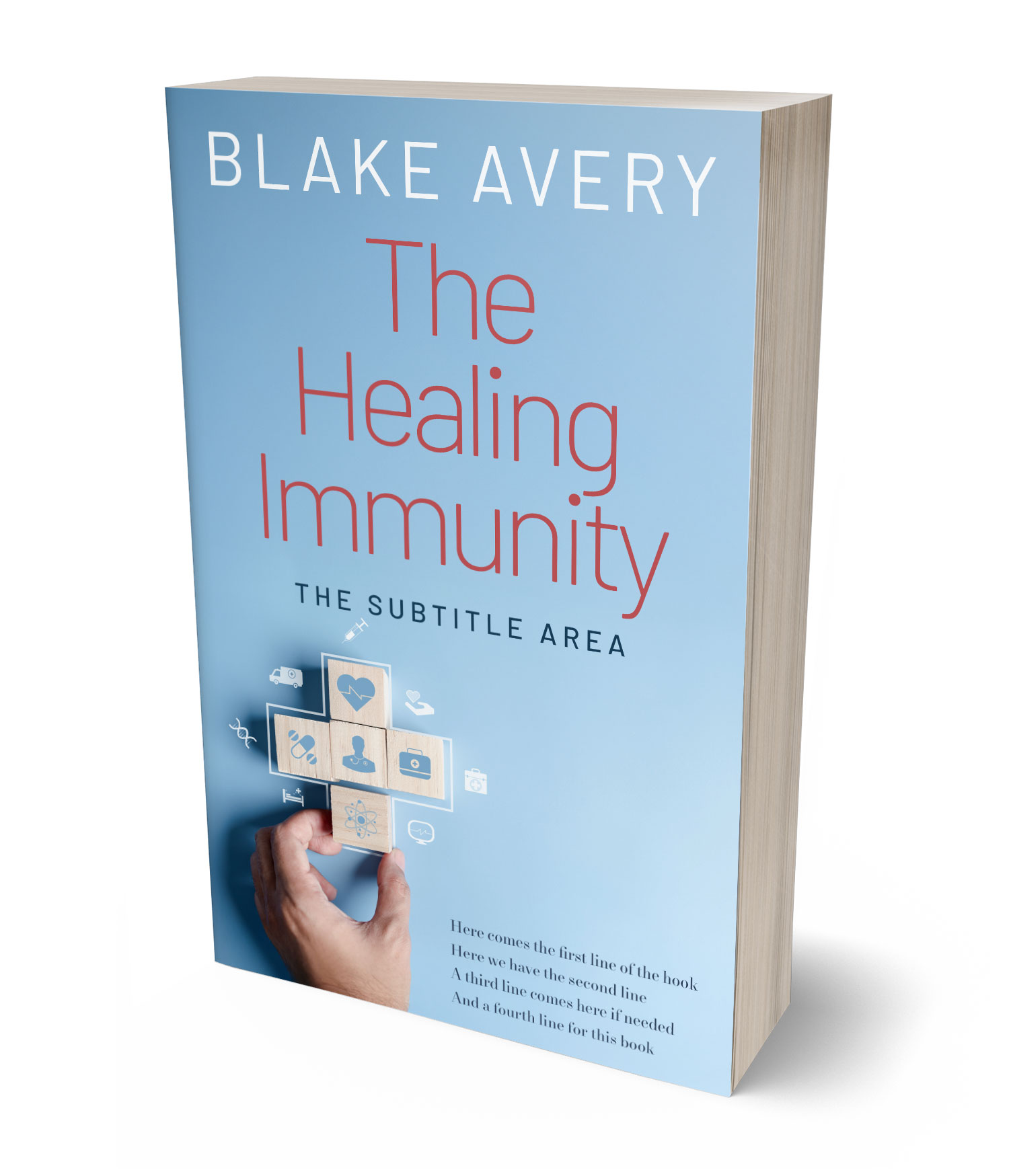 3D view of Premade Medical Book Cover - Regent St Blue #36178 | BookCoverZone*