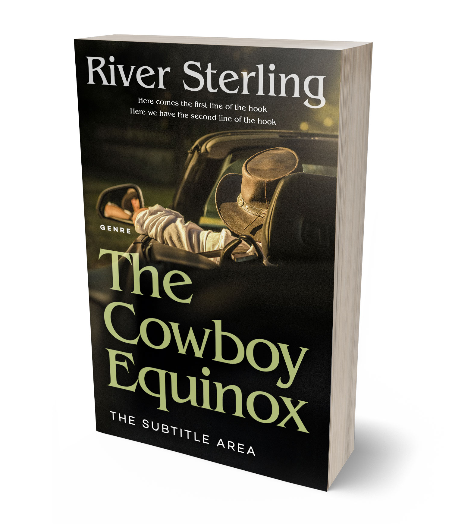 3D view of Premade Western Book Cover - Rangoon Green #36198 | BookCoverZone*