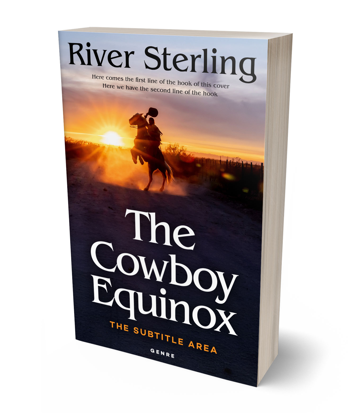 3D view of Premade Western Book Cover - Thunder #36202 | BookCoverZone*