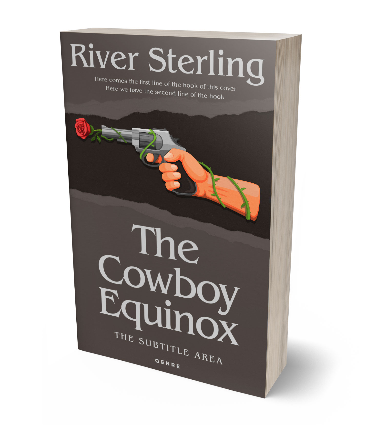 3D view of Premade Western Book Cover - Masala #36203 | BookCoverZone*