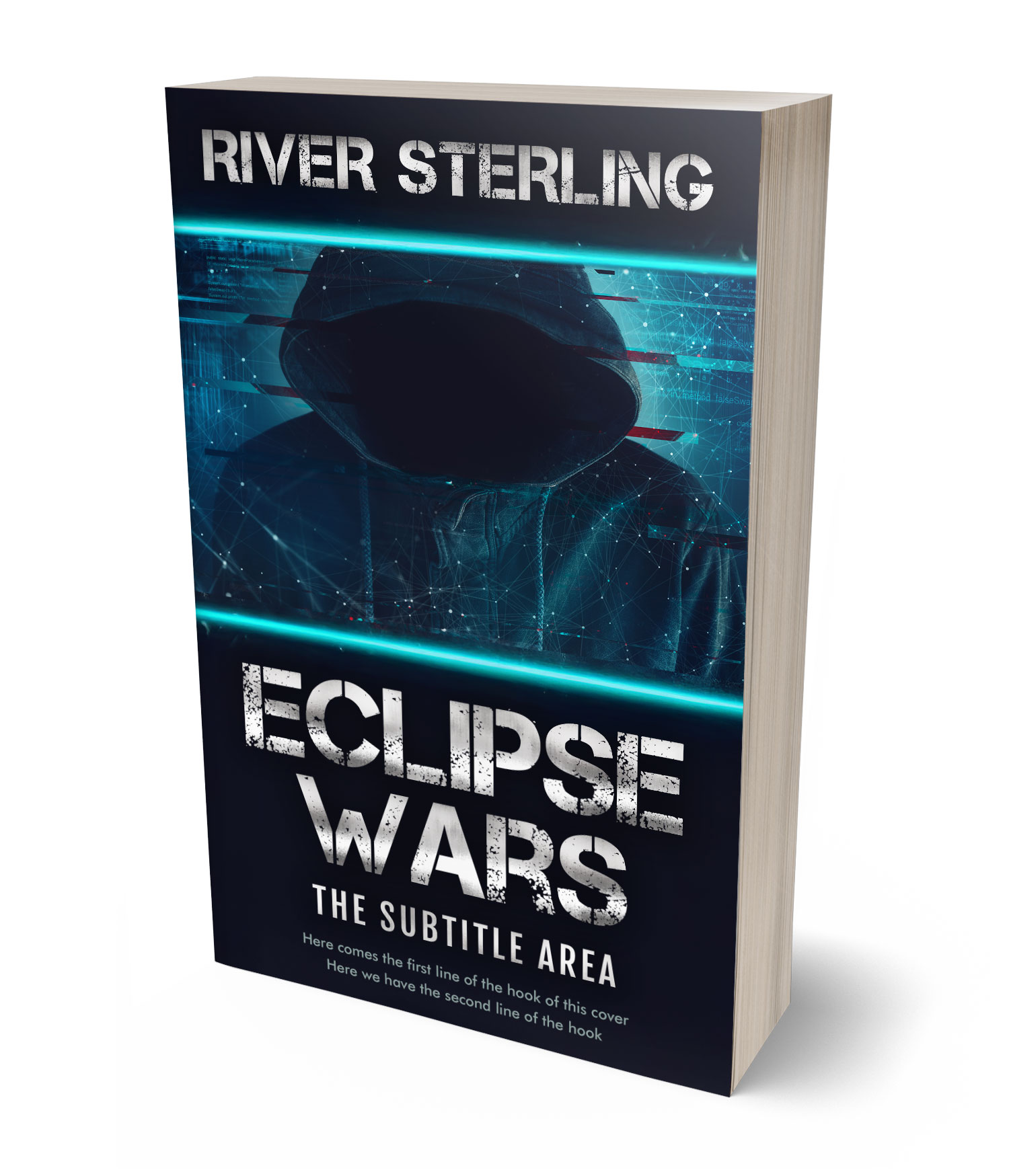 3D view of Premade Science Fiction Book Cover - Ebony #36242 | BookCoverZone*