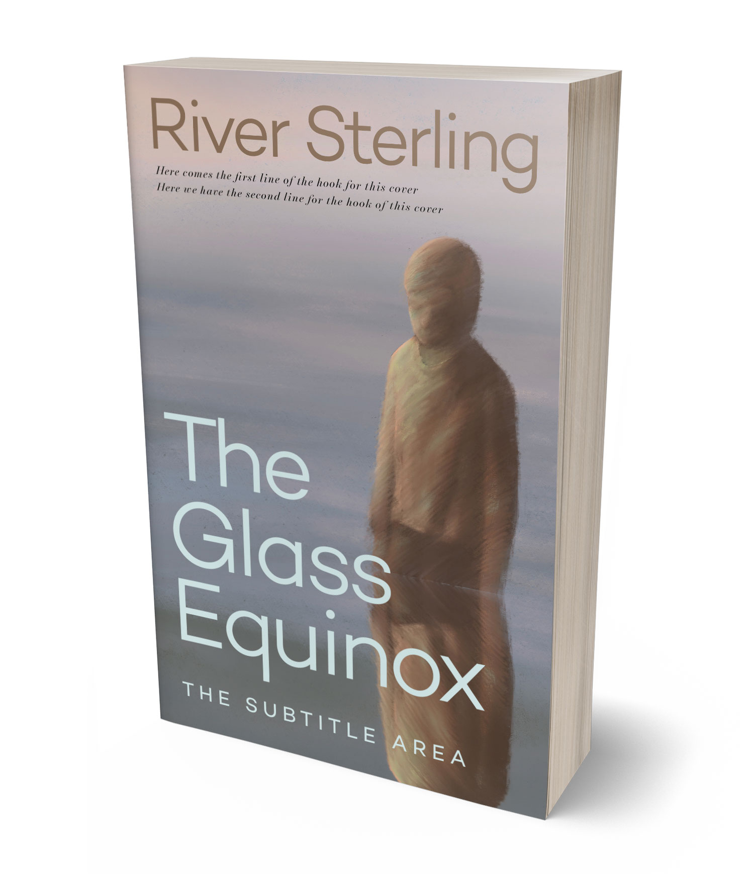 3D view of Premade Surreal Book Cover - Dusty Gray #36252 | BookCoverZone*