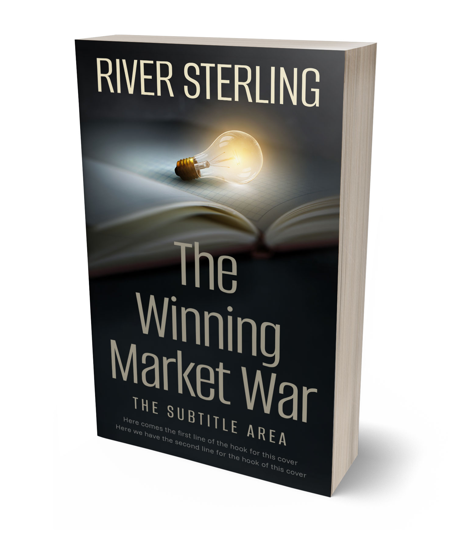 3D view of Premade Business Book Cover - Shark #36268 | BookCoverZone*