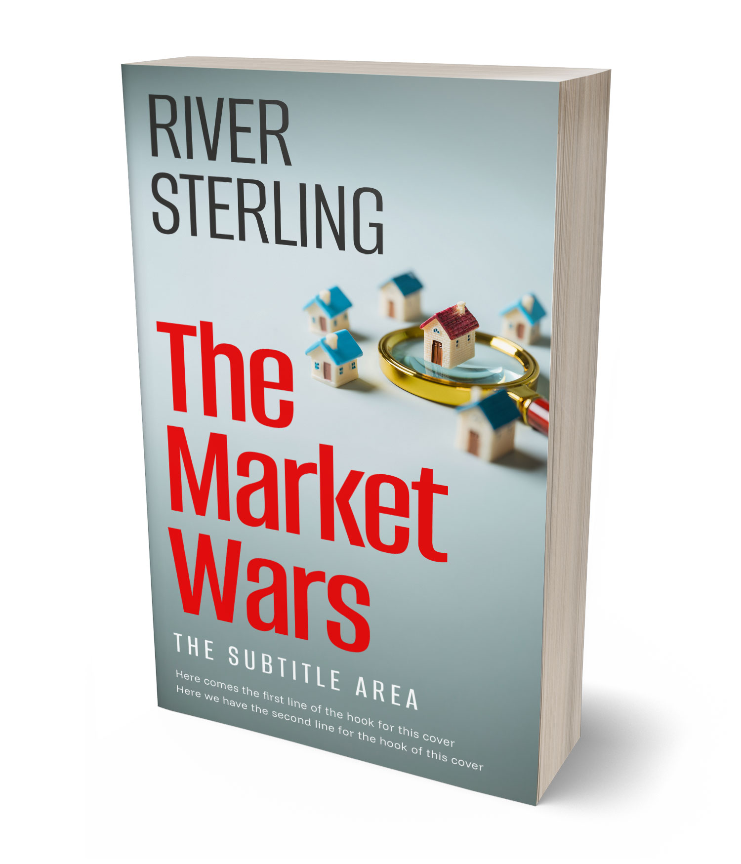 3D view of Premade Business Book Cover - Tower Gray #36276 | BookCoverZone*