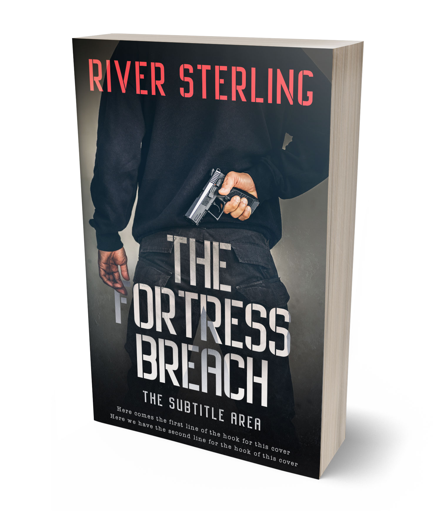 3D view of Premade Mystery & Thriller & Suspense Book Cover - Shark #36303 | BookCoverZone*