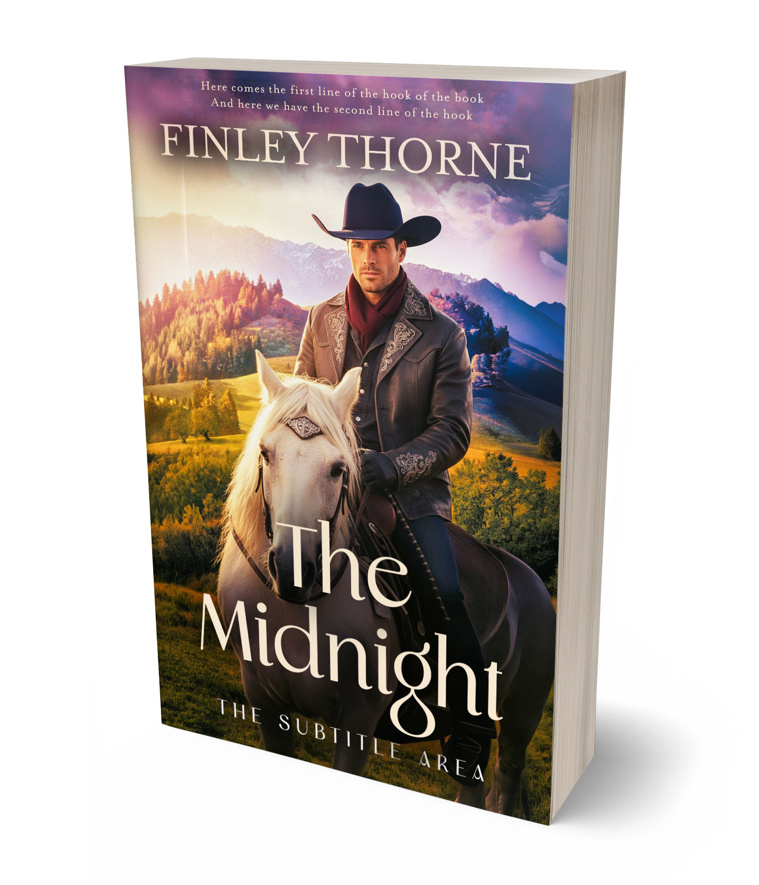 3D view of Premade  Book Cover - Cashmere #36306 | BookCoverZone*
