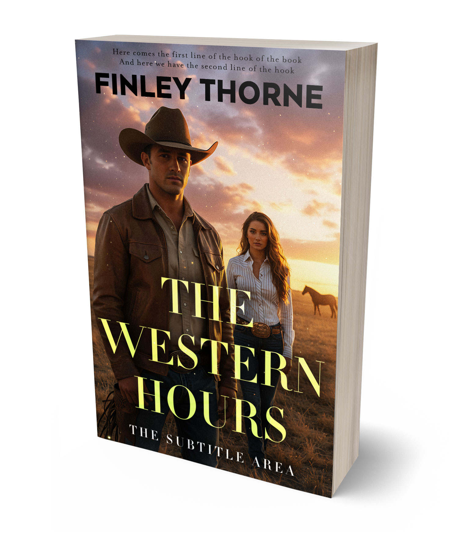 3D view of Premade  Book Cover - Gold Sand #36315 | BookCoverZone*
