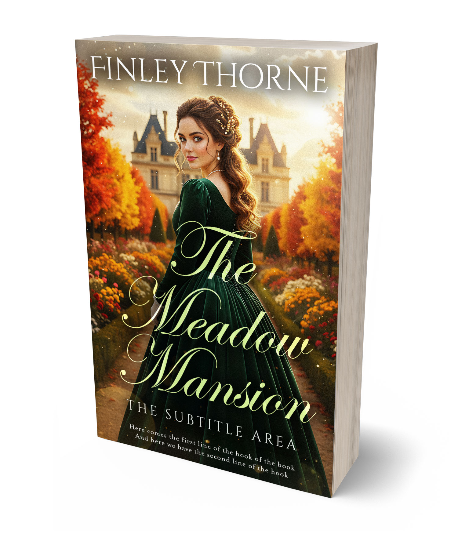 3D view of Premade Historical Book Cover - Harvest Gold #36322 | BookCoverZone*