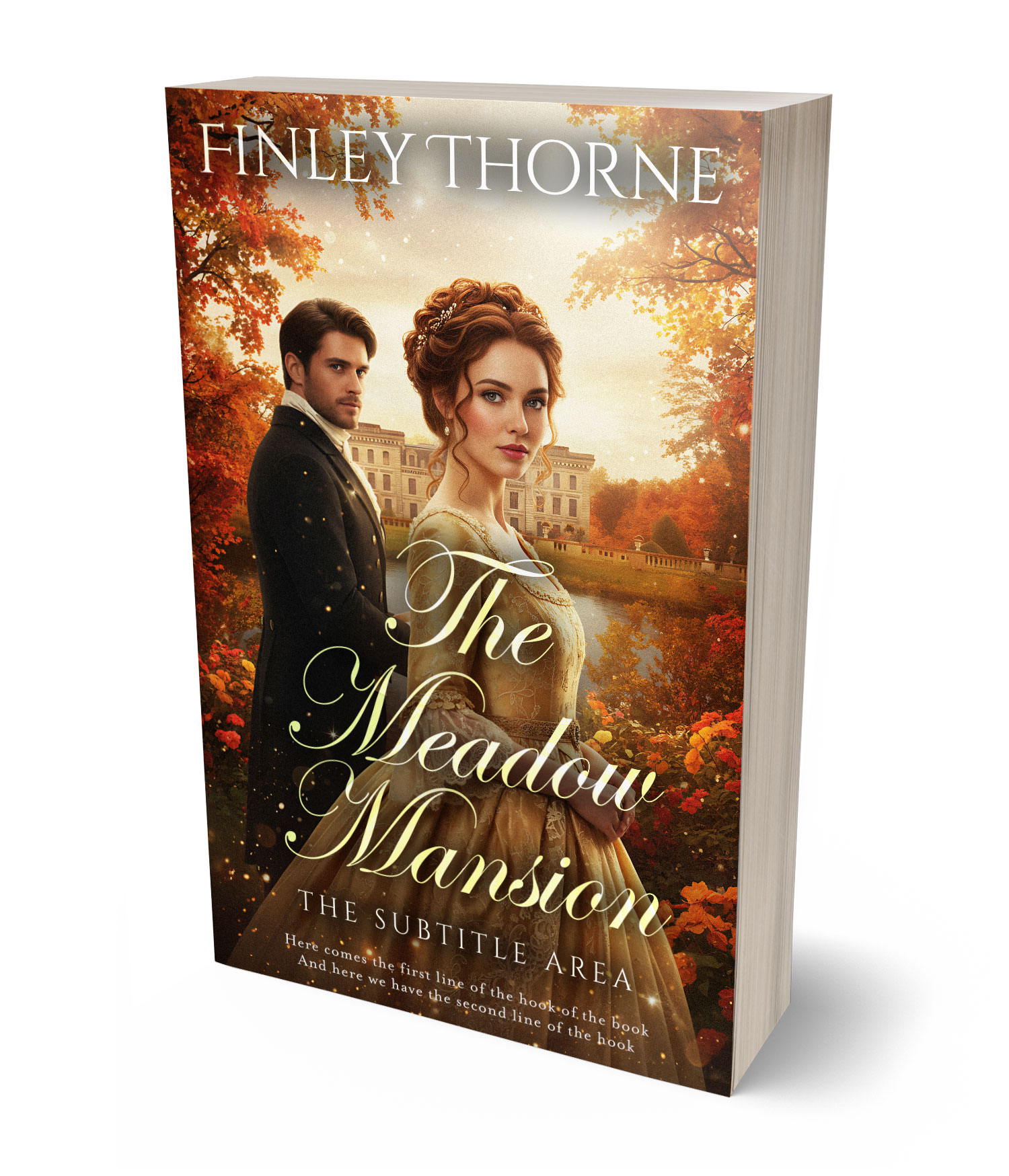 3D view of Premade Historical Book Cover - Metallic Bronze #36324 | BookCoverZone*