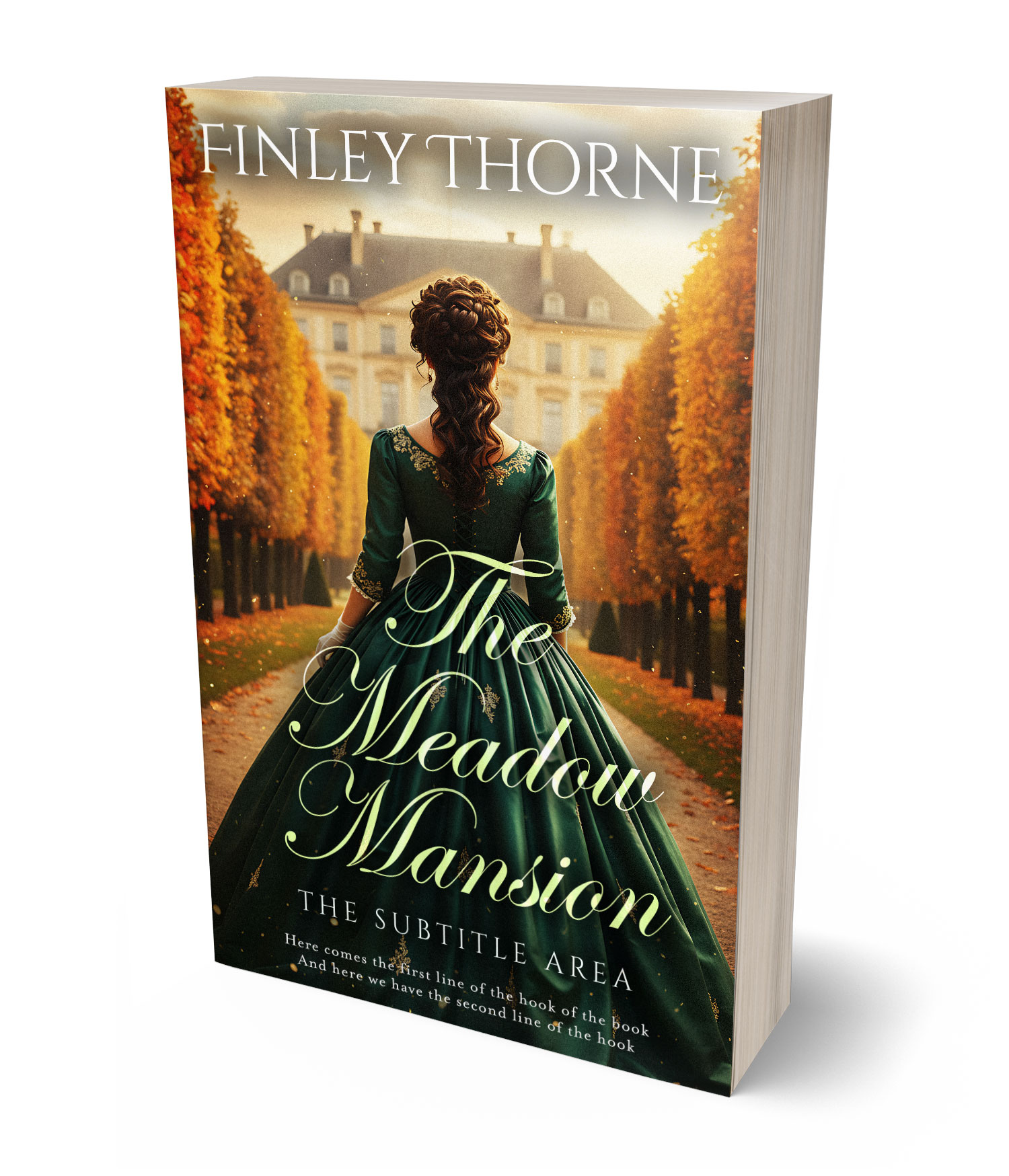 3D view of Premade Historical Book Cover - Harvest Gold #36327 | BookCoverZone*