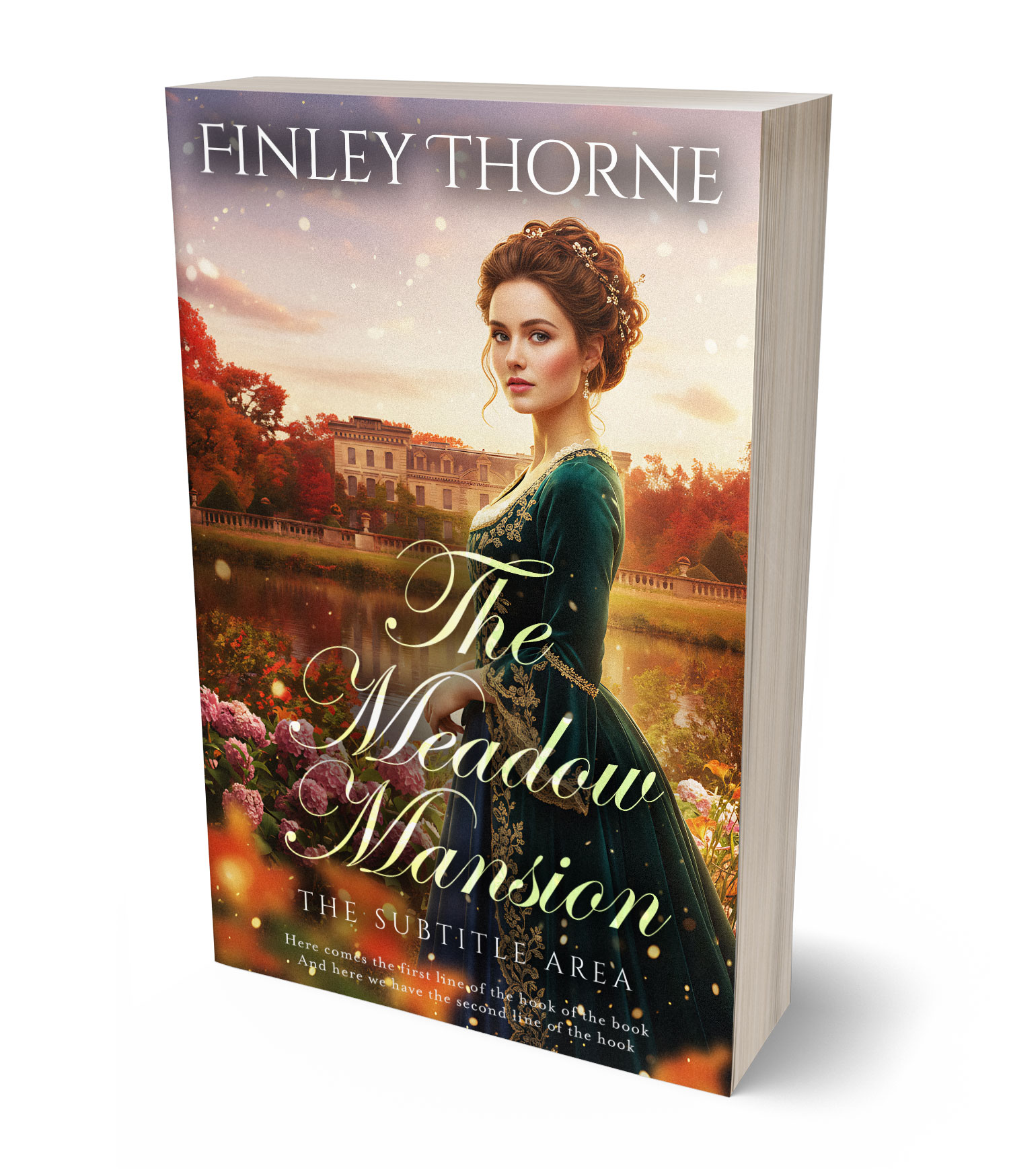 3D view of Premade Royal Romance Book Cover - Old Copper