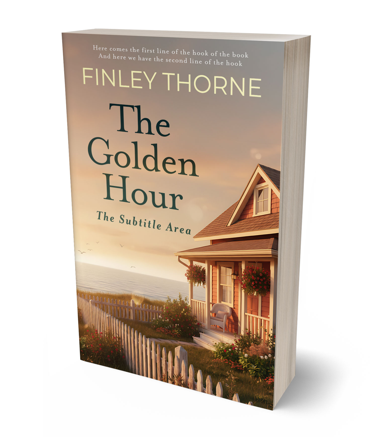 3D view of Premade Literary Fiction Book Cover - Indian Khaki #36343 | BookCoverZone*